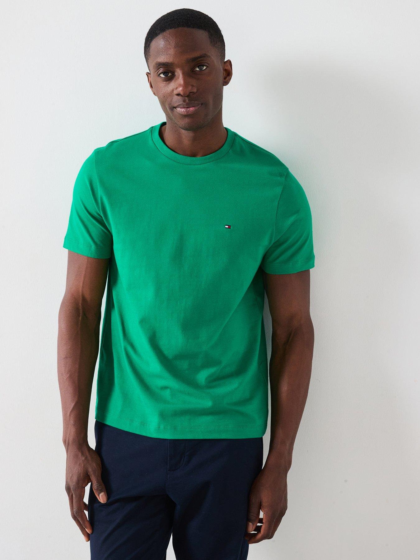 undefined Regular Fit Essential Flag Logo T-Shirt - Green