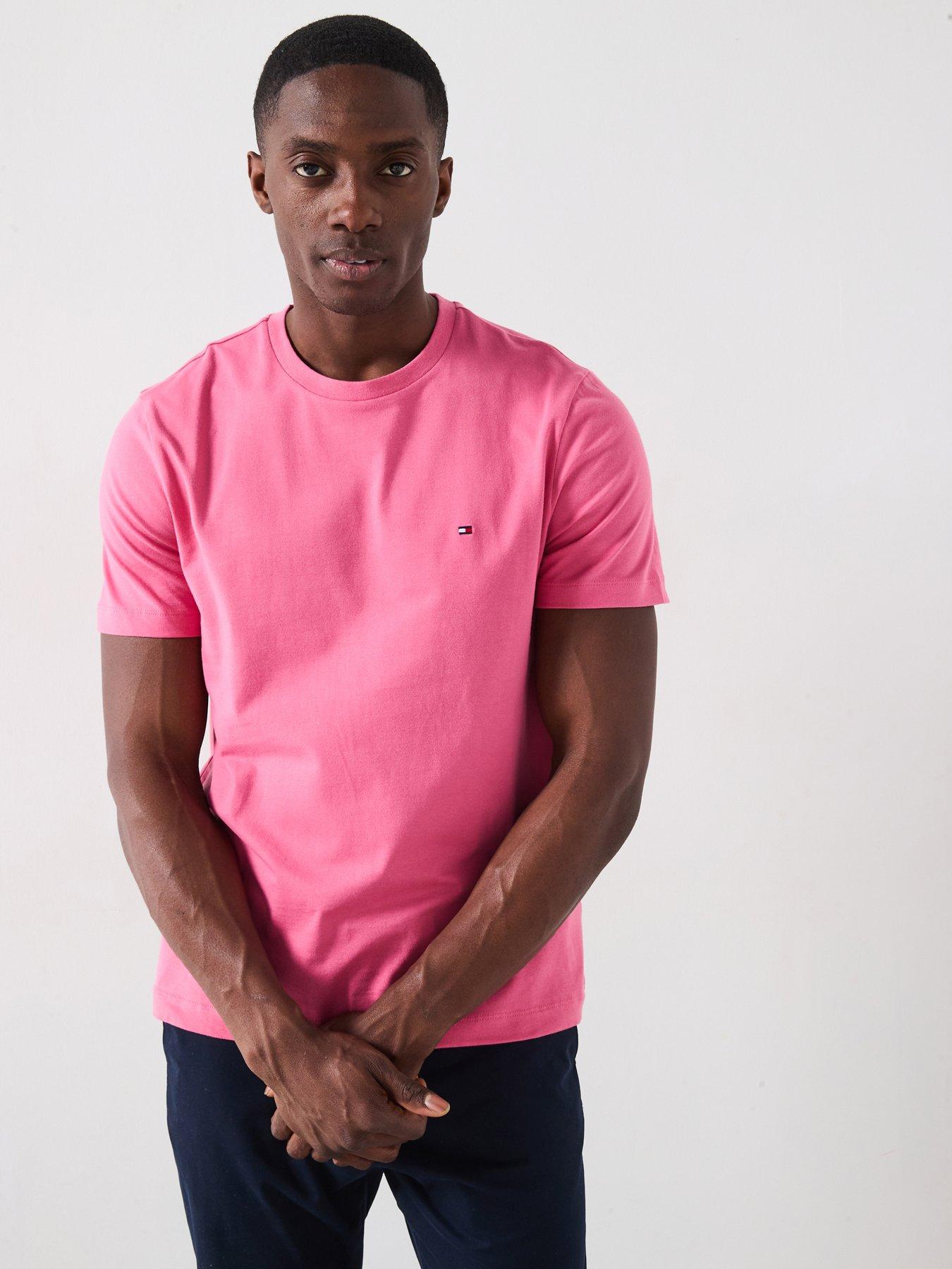 undefined Regular Fit Essential Flag Logo T-Shirt - Salmon
