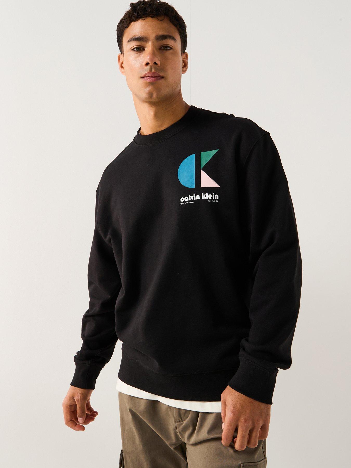 undefined Calvin Klein Jeans Terry Bauhaus Logo Crew Neck Sweat - Black