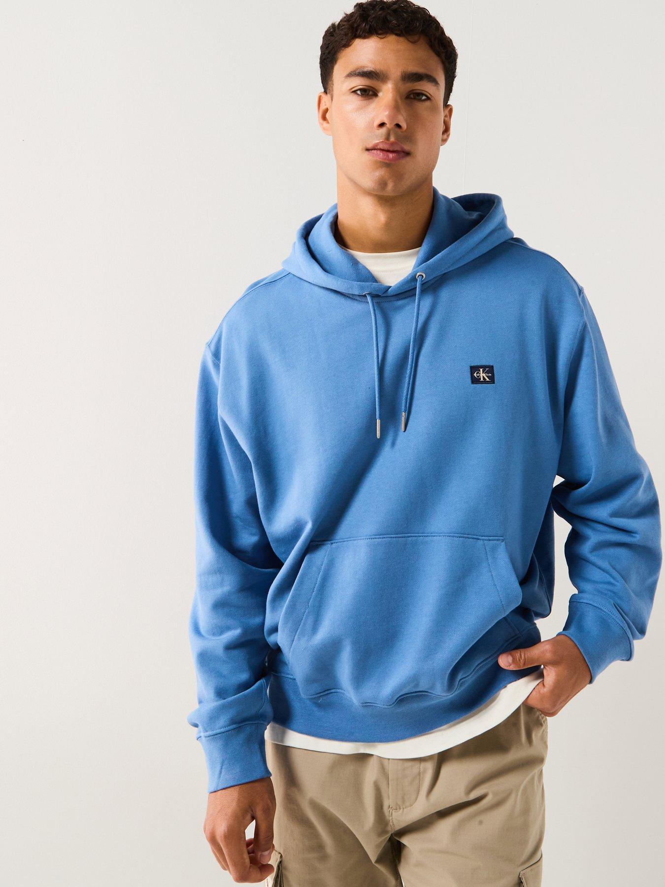 Calvin Klein Jeans Left Chest Woven Badge Overhead Hoodie - Blue