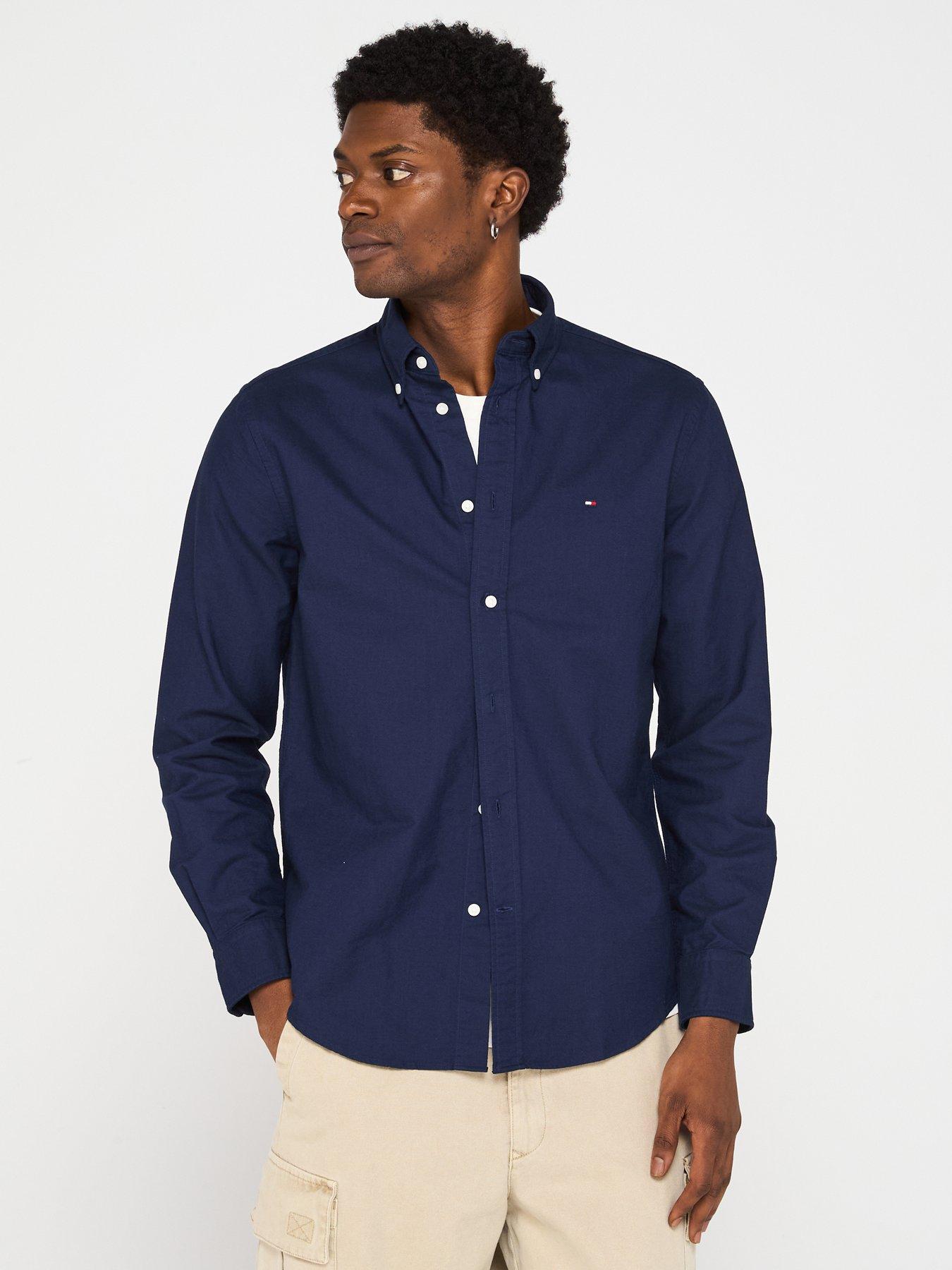 undefined Solid Heritage Oxford Regular Fit Shirt - Navy