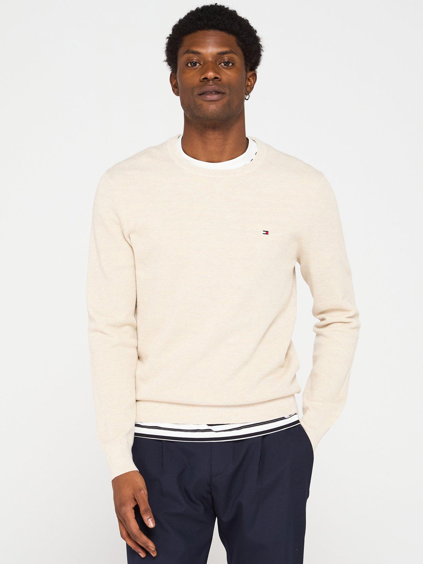 Tommy Hilfiger Essential Structure Crew Neck Knitted Jumper - Off White