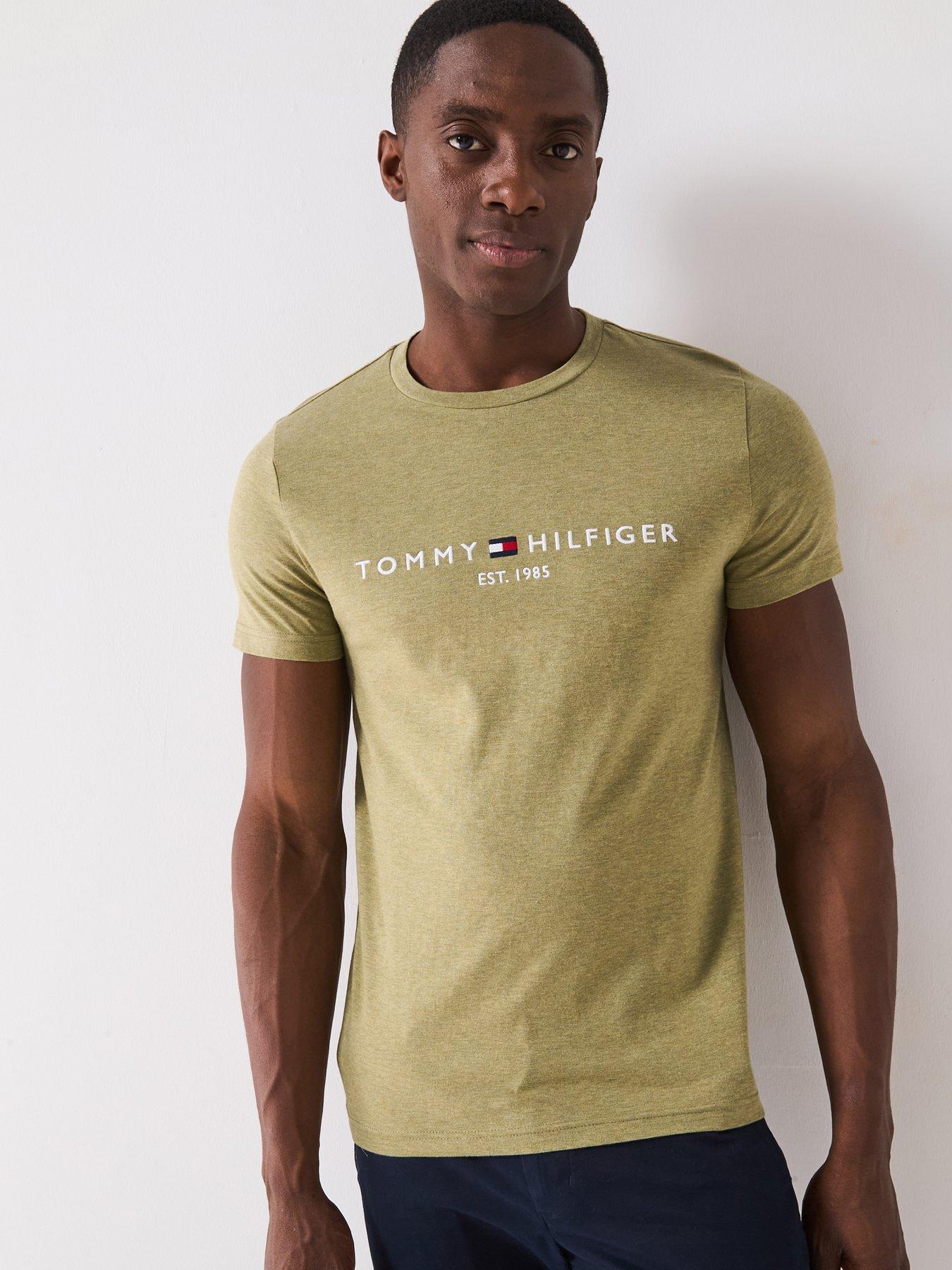 Image 1 of 5 of Tommy Hilfiger Linear Logo T-Shirt - Green