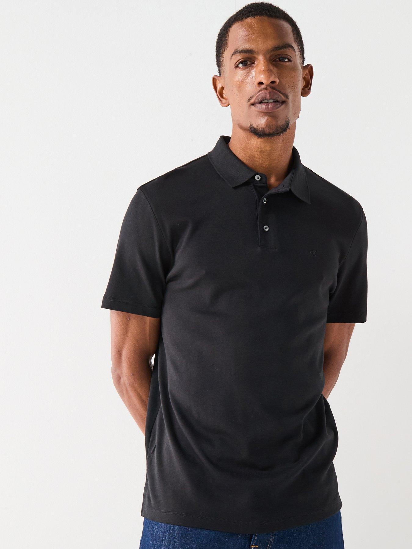 Calvin Klein Supima Cotton Small Chest Logo Polo Shirt - Black