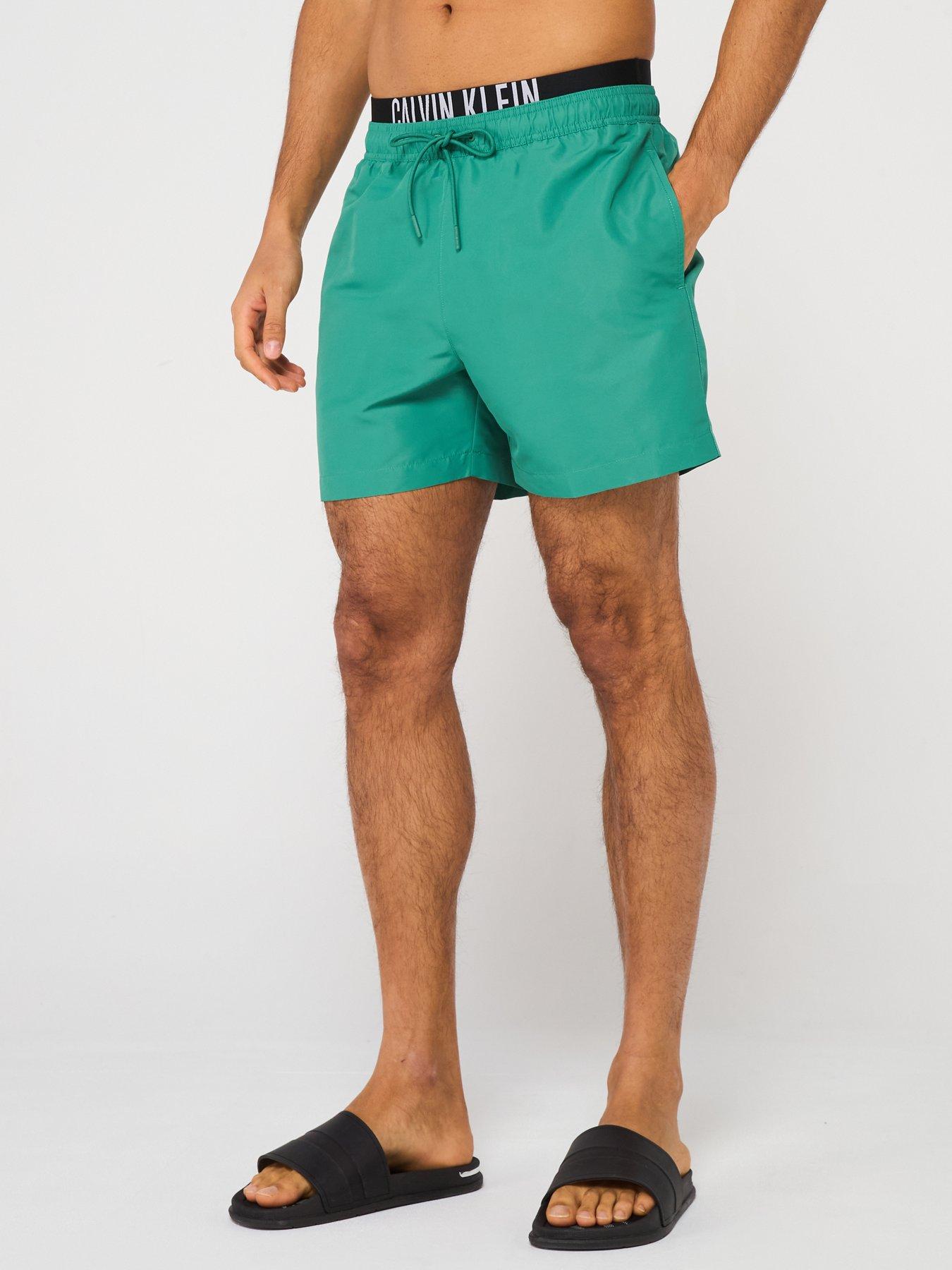 undefined Calvin Klein Medium Double Waistband Swimshorts  - Green