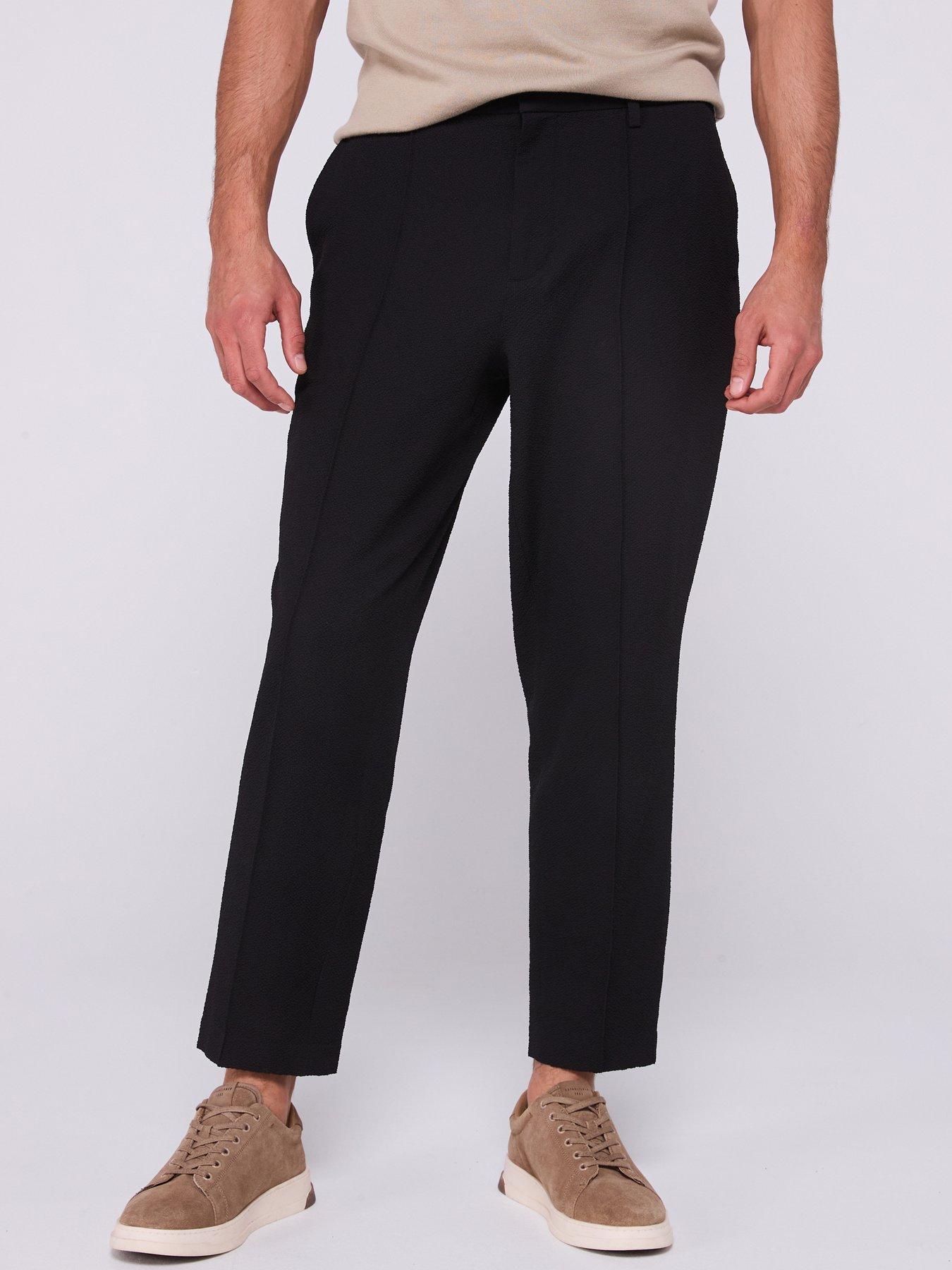 Calvin Klein Seersucker Pull On Trousers - Black