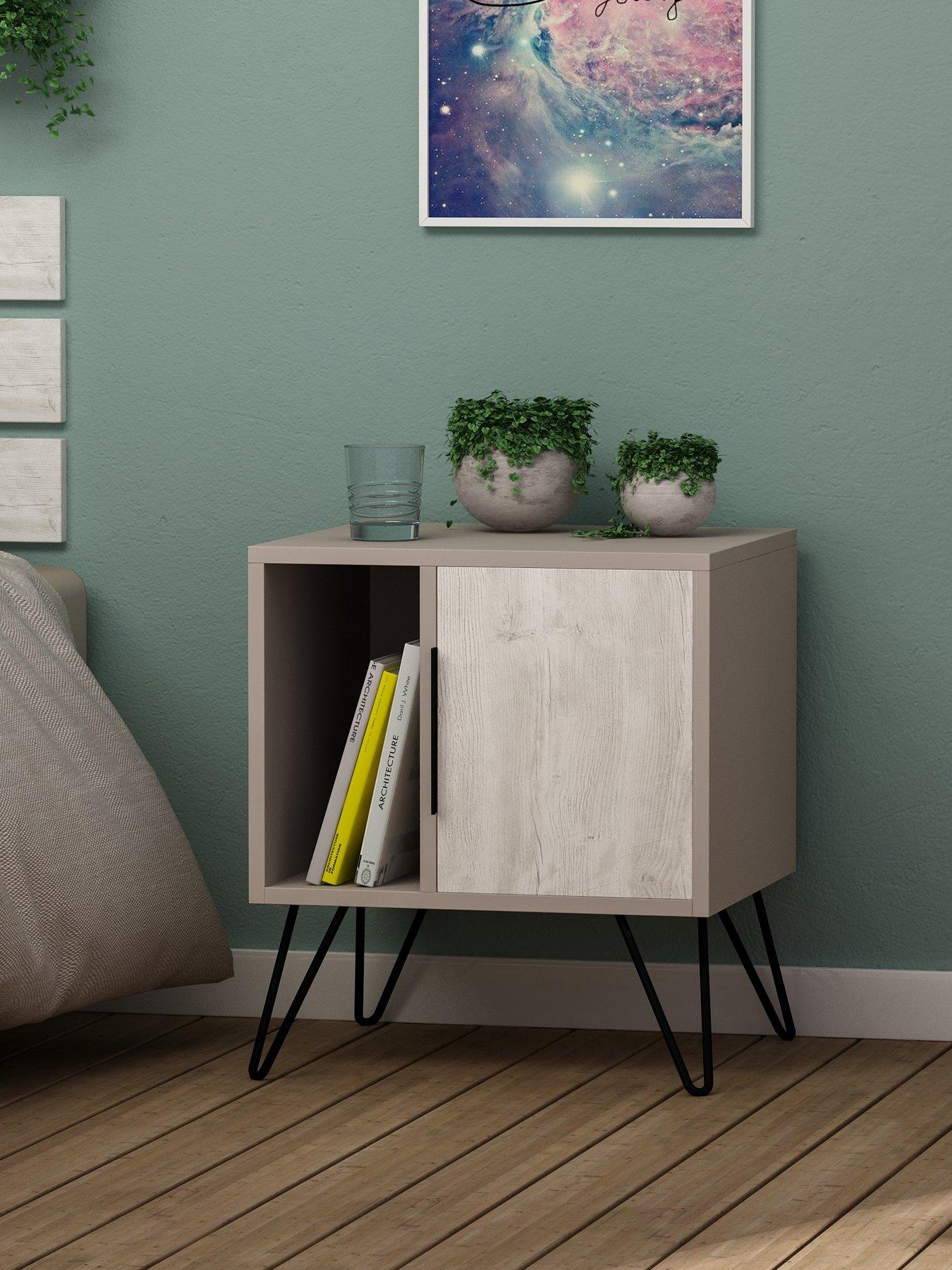 Decortie Glynn Bedside Table - Mocha/antique White