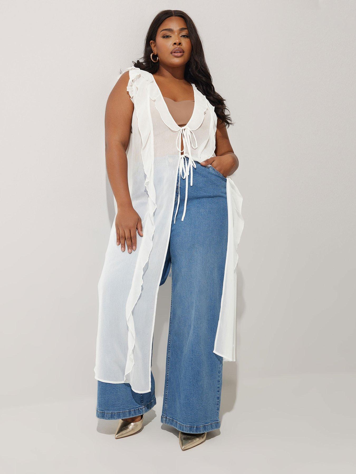 undefined Curve Chiffon Frill Cover Up