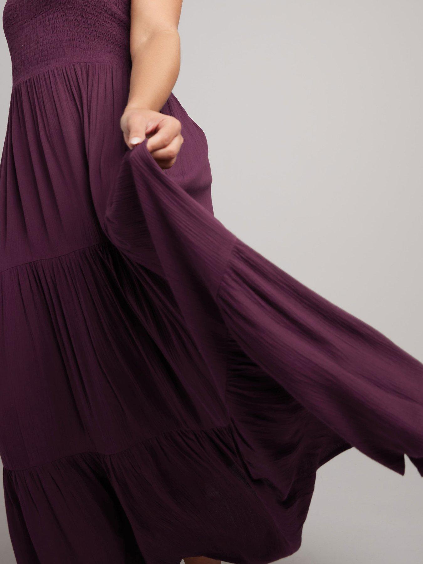 Image 4 of 4 of Yours Curve Shirred Strappy Maxi Dress