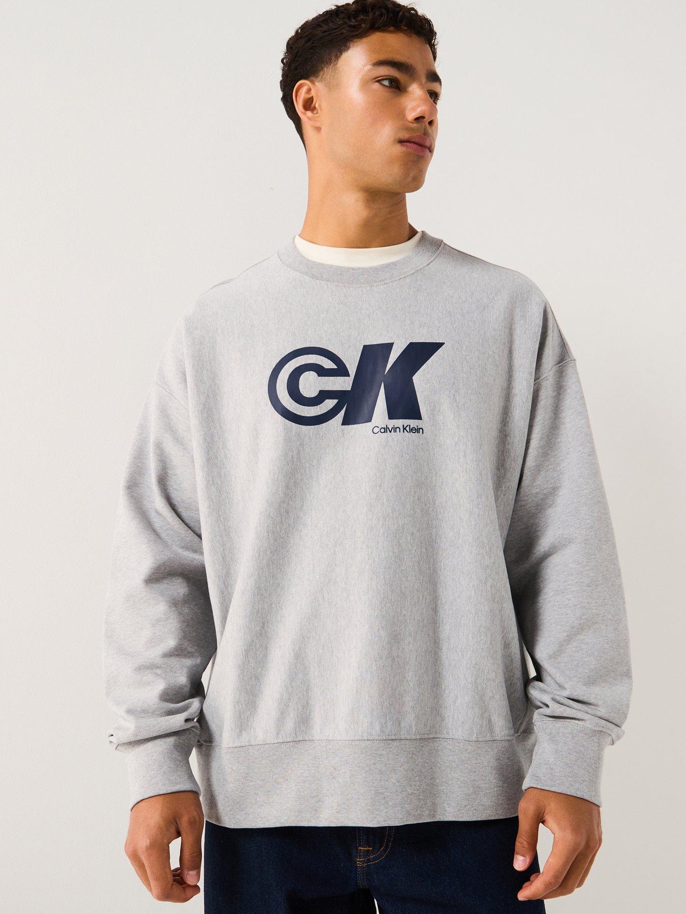 Calvin Klein Jeans Premium Logo Graphic Crew Sweatshirt - Grey