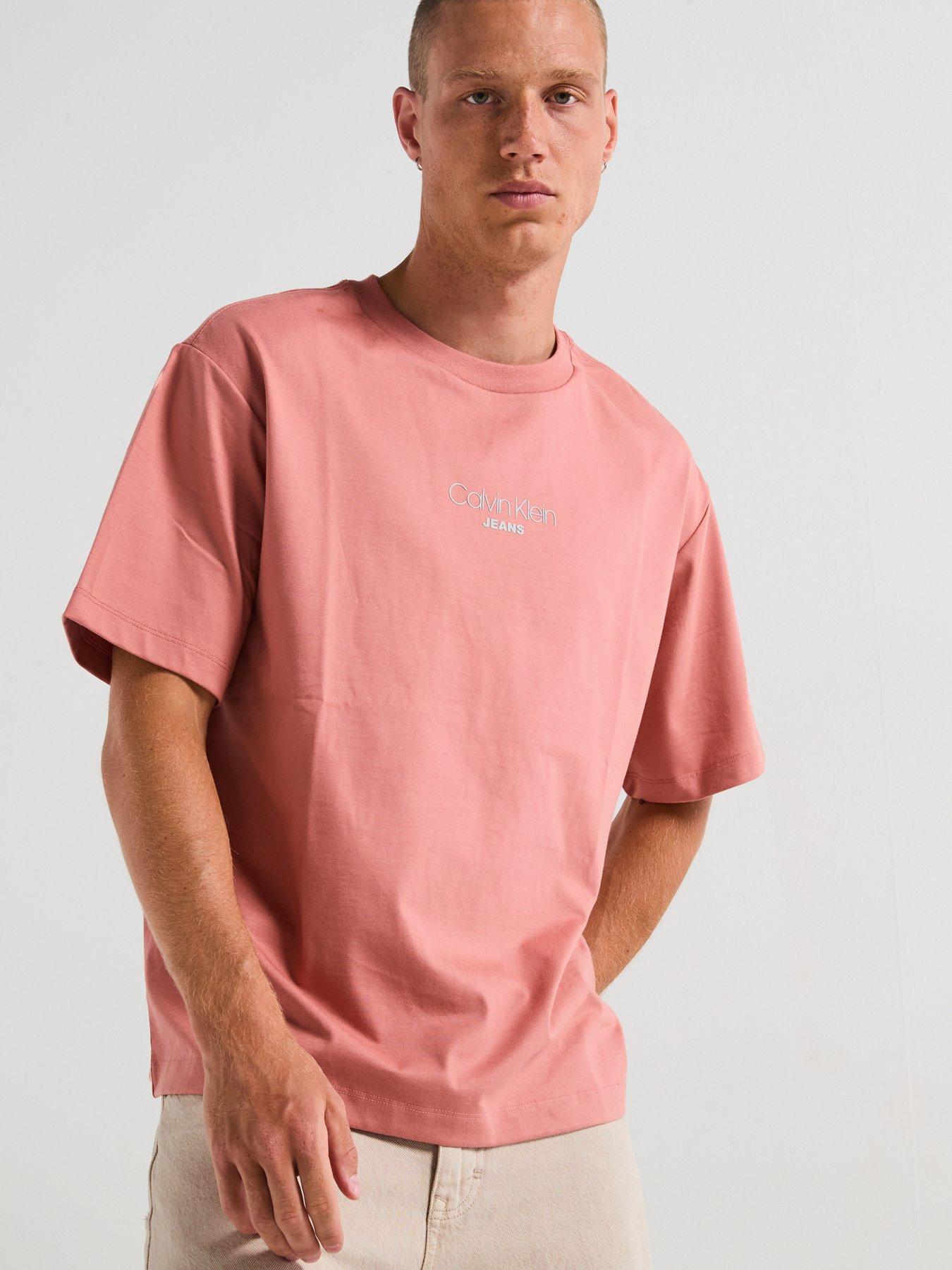 undefined Calvin Klein Jeans Shirt Sleeve Relaxed Fit Graphic T-Shirt - Pink