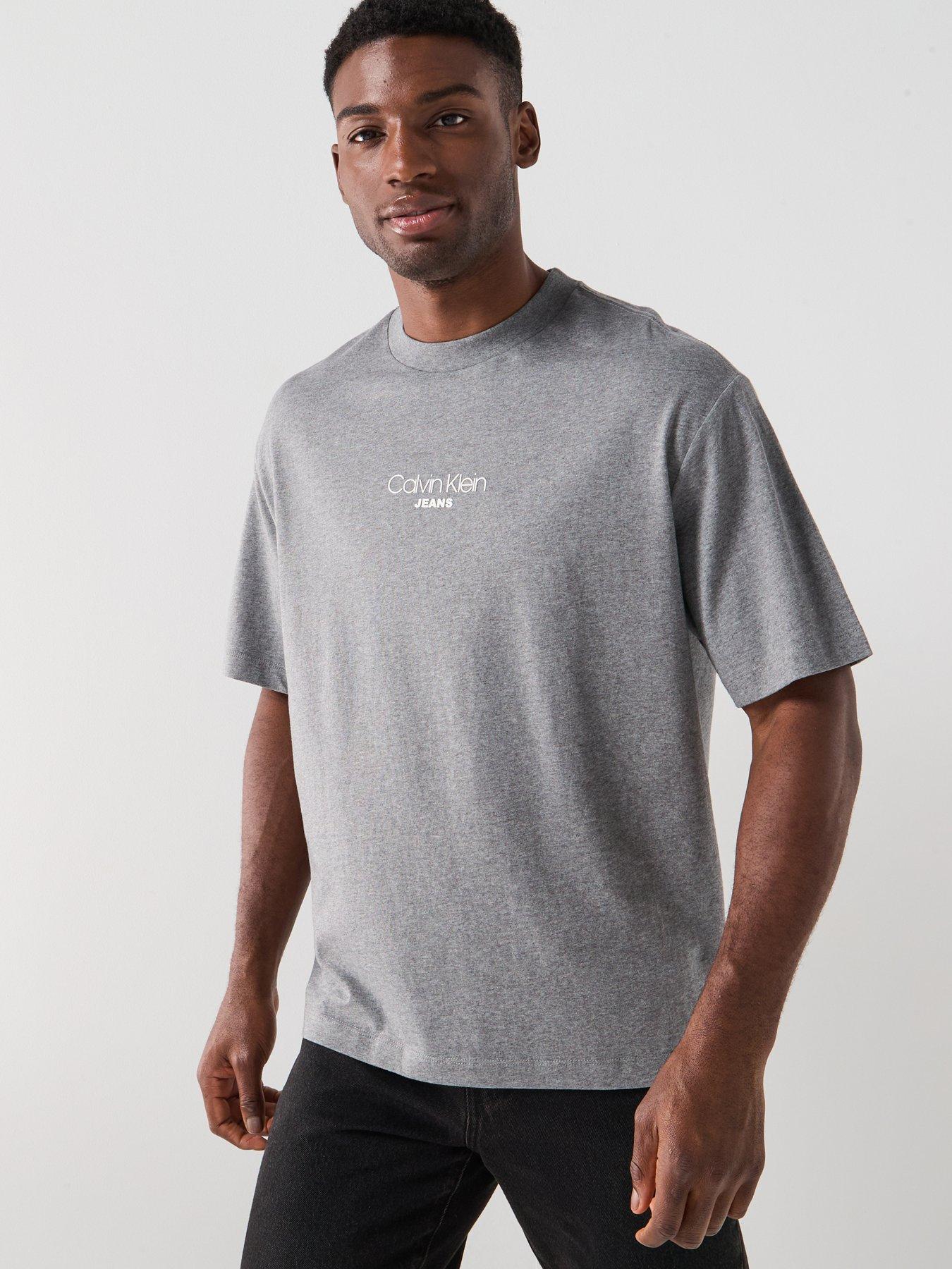 undefined Calvin Klein Jeans Shirt Sleeve Relaxed Fit Graphic T-Shirt - Grey