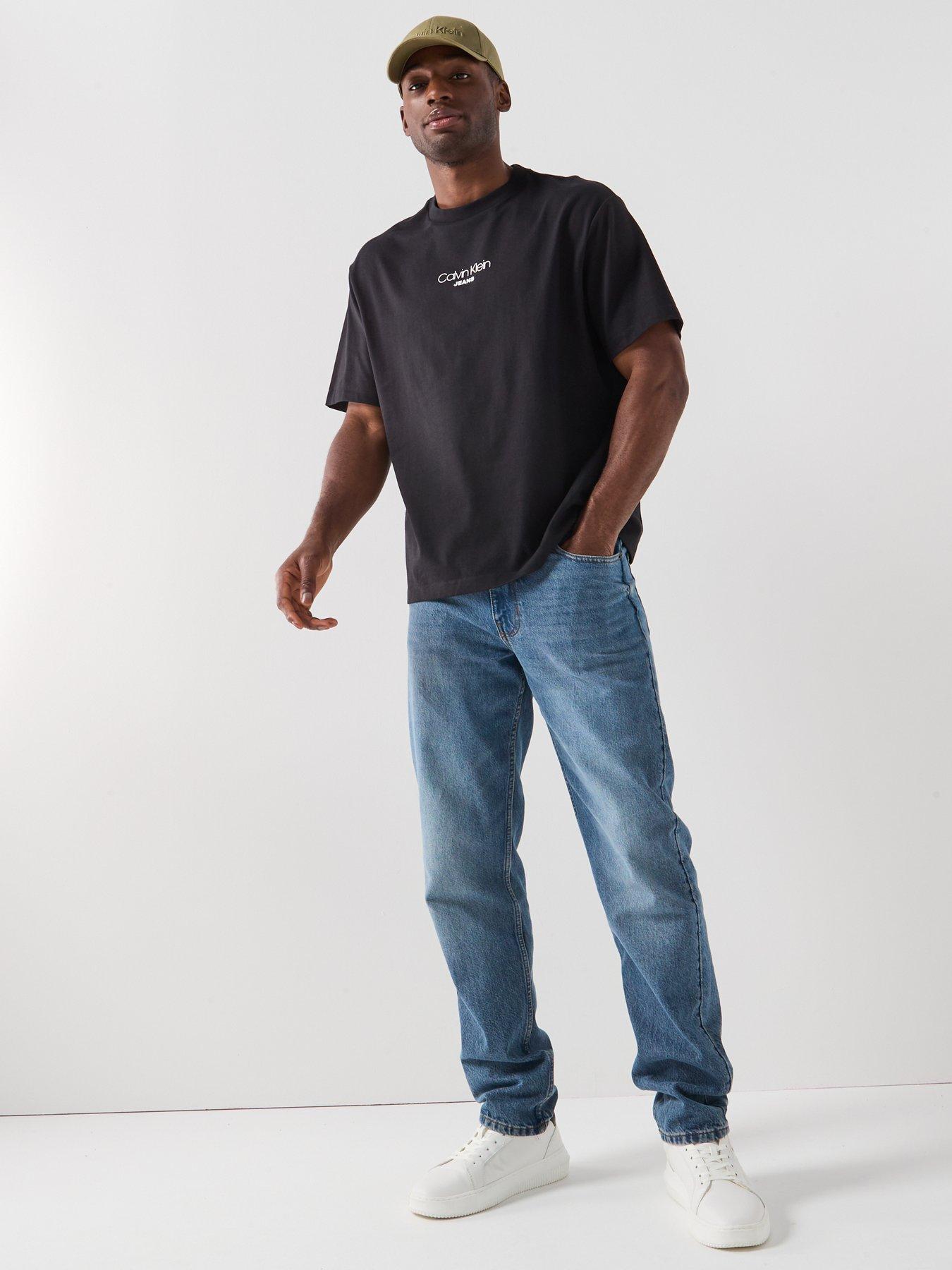 Image 3 of 6 of Calvin Klein Jeans Shirt Sleeve Relaxed Fit Graphic T-Shirt - Black