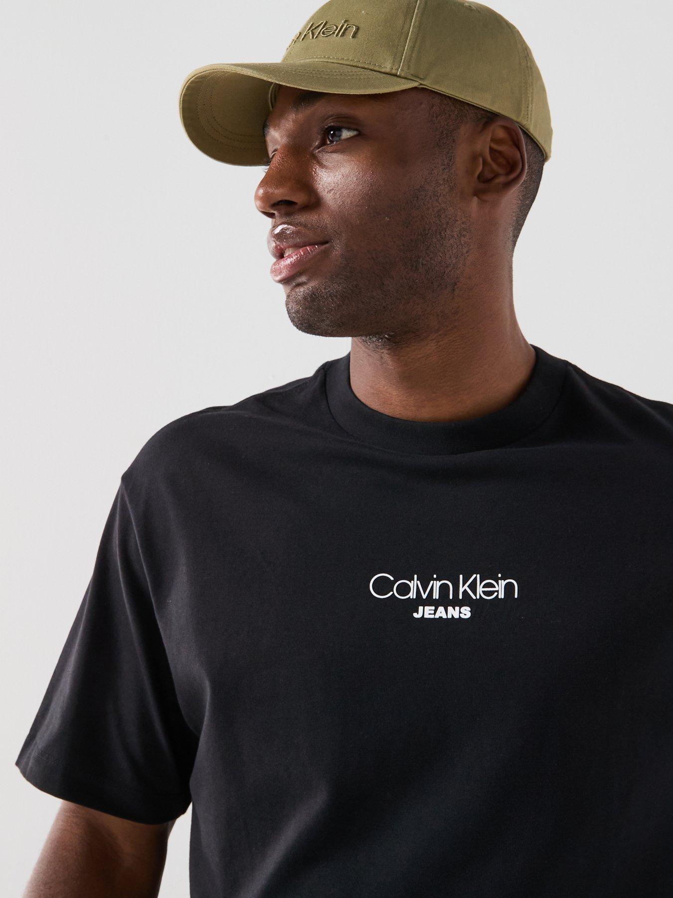 Image 4 of 6 of Calvin Klein Jeans Shirt Sleeve Relaxed Fit Graphic T-Shirt - Black