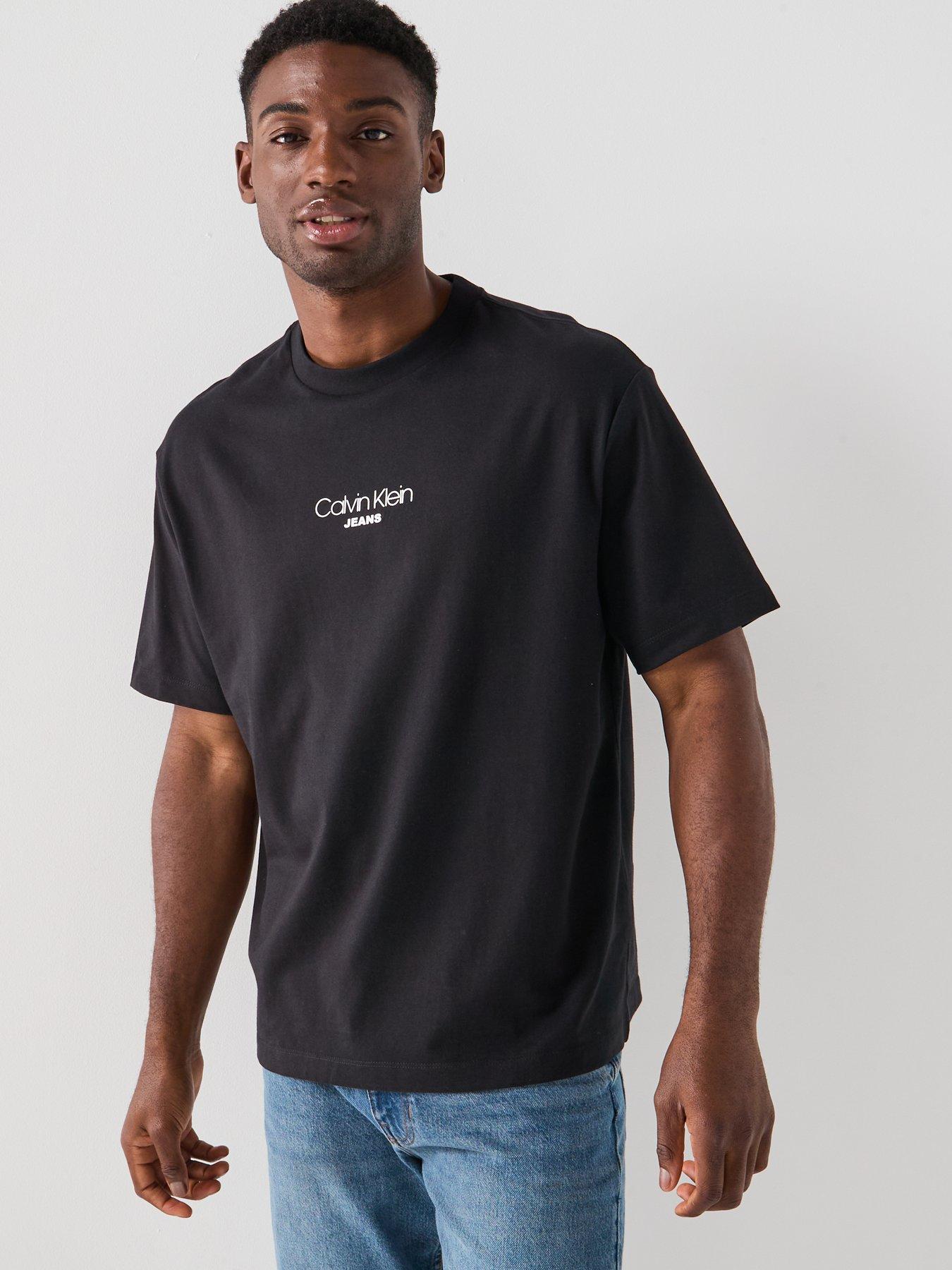 Image 5 of 6 of Calvin Klein Jeans Shirt Sleeve Relaxed Fit Graphic T-Shirt - Black