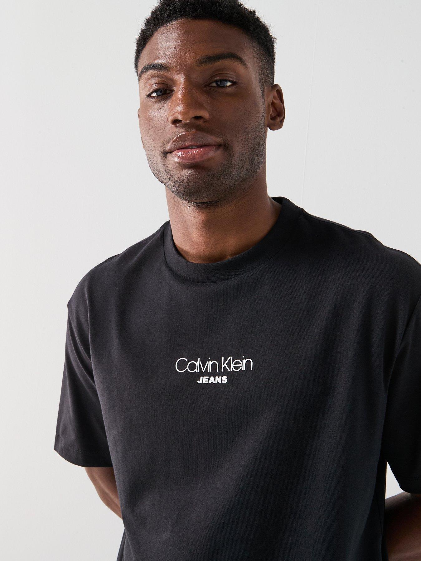 Image 6 of 6 of Calvin Klein Jeans Shirt Sleeve Relaxed Fit Graphic T-Shirt - Black