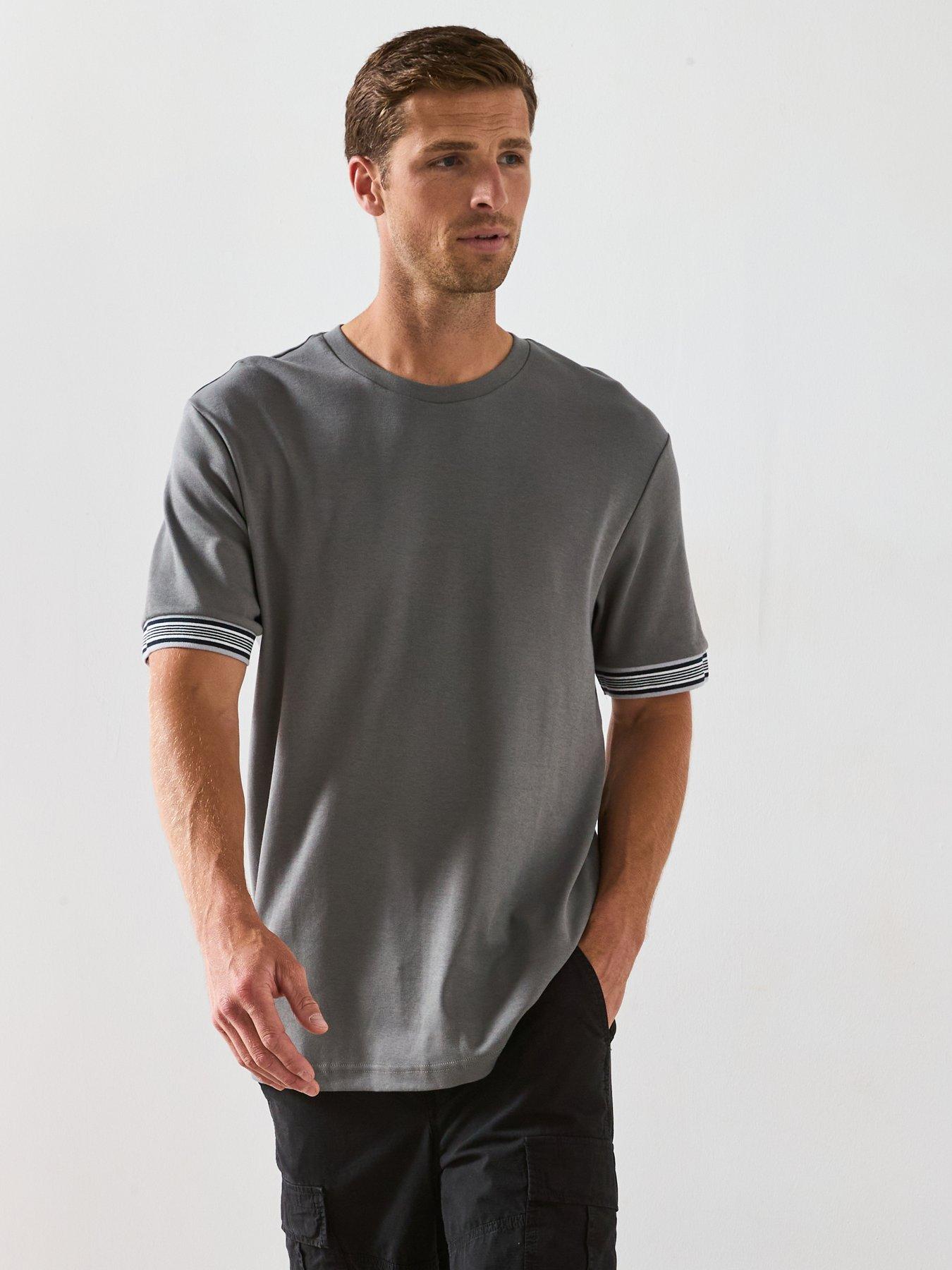 undefined 100% Cotton Tipped T-Shirt - Grey