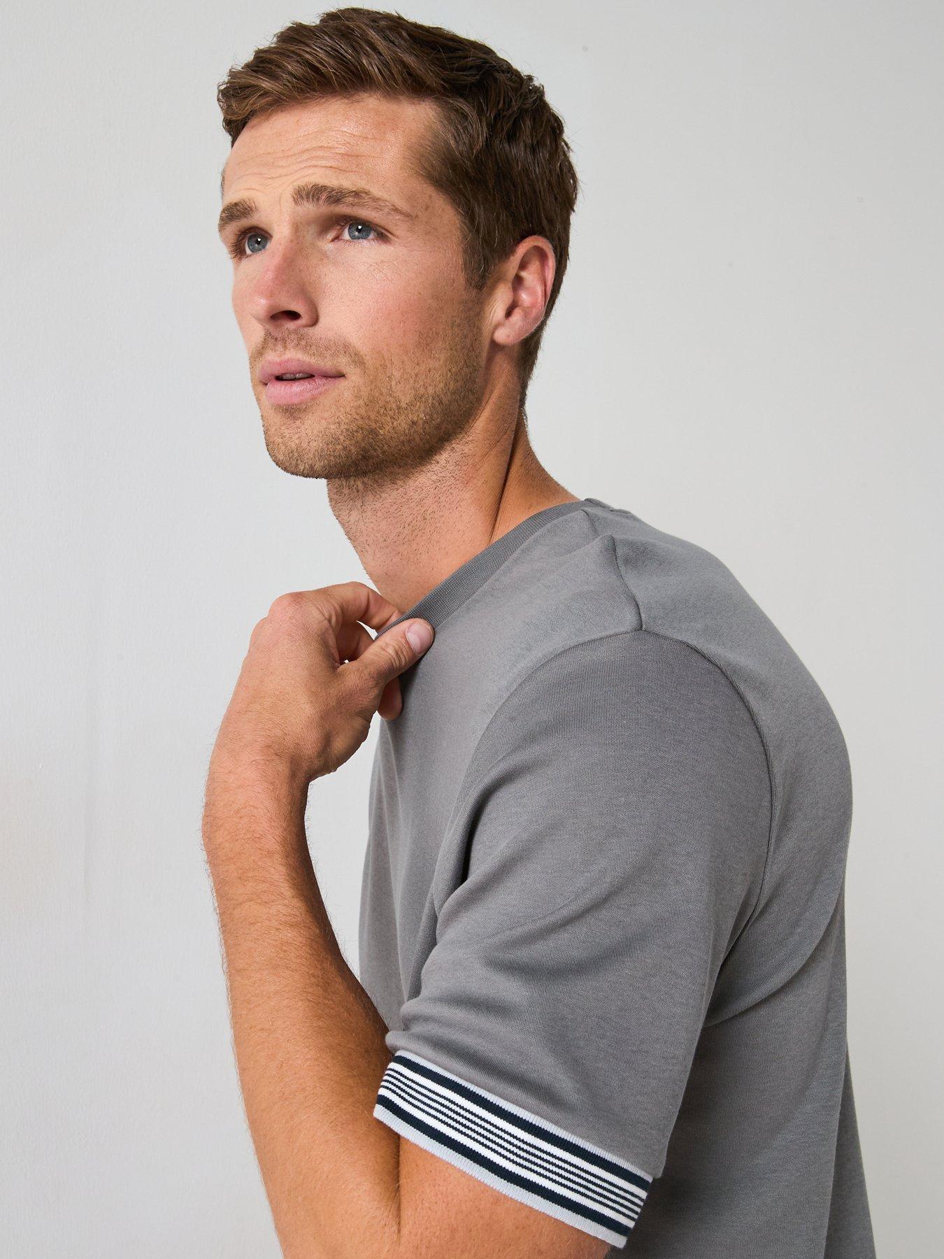Image 4 of 6 of Very Man 100% Cotton Tipped T-Shirt - Grey