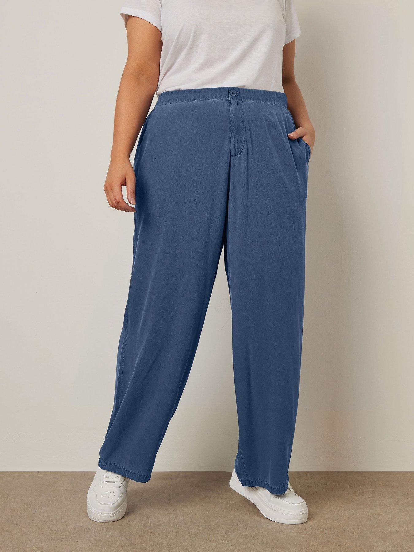 undefined Curve Button Front Chambray Trouser