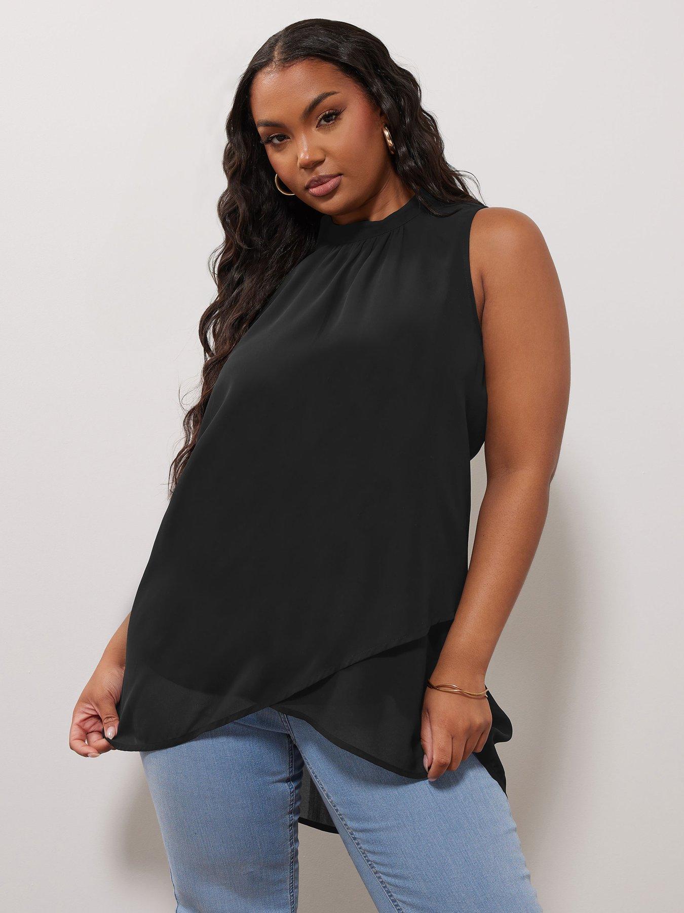 undefined Curve High Low Layered Blouse