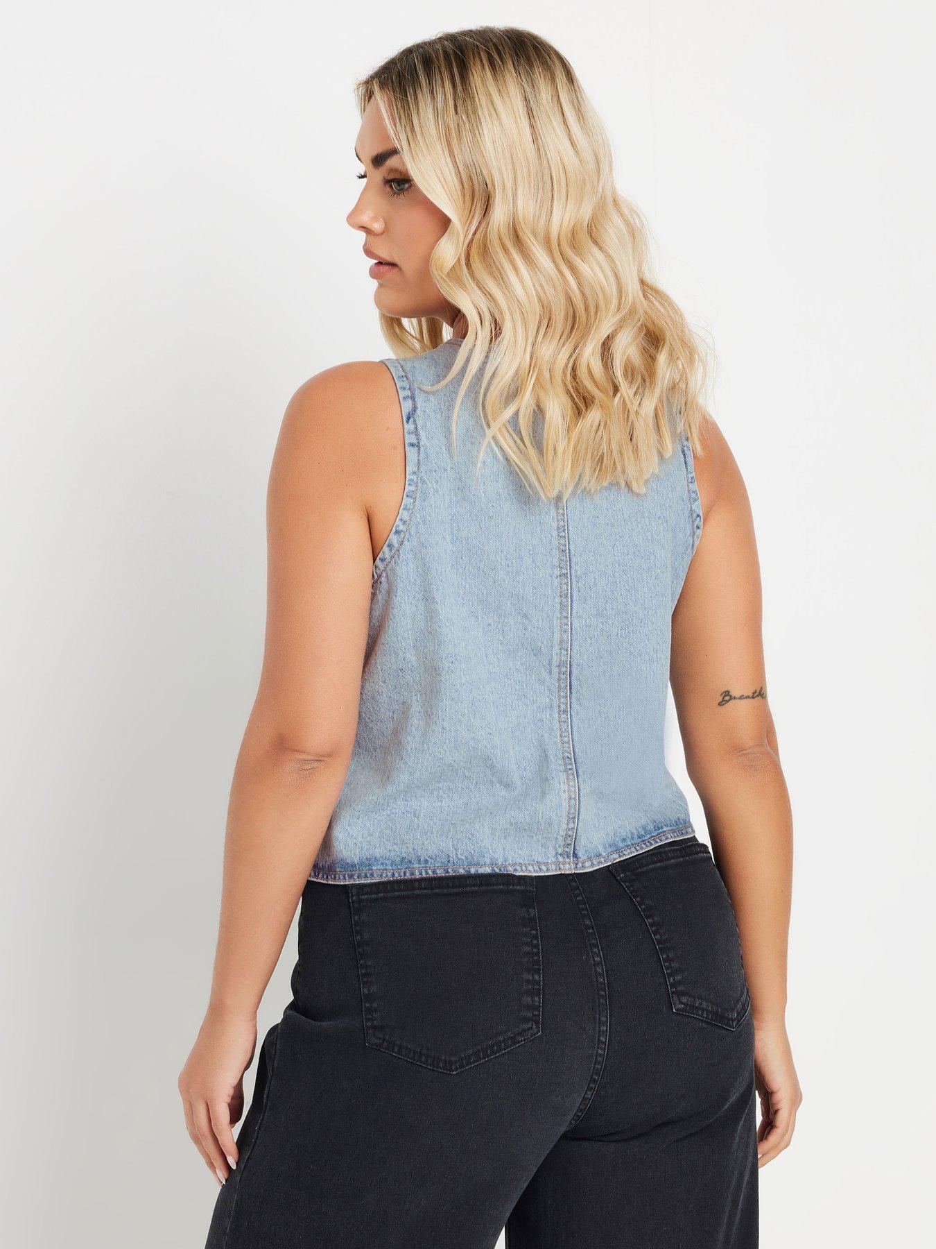 Image 2 of 4 of Yours Curve Denim Waistcoat