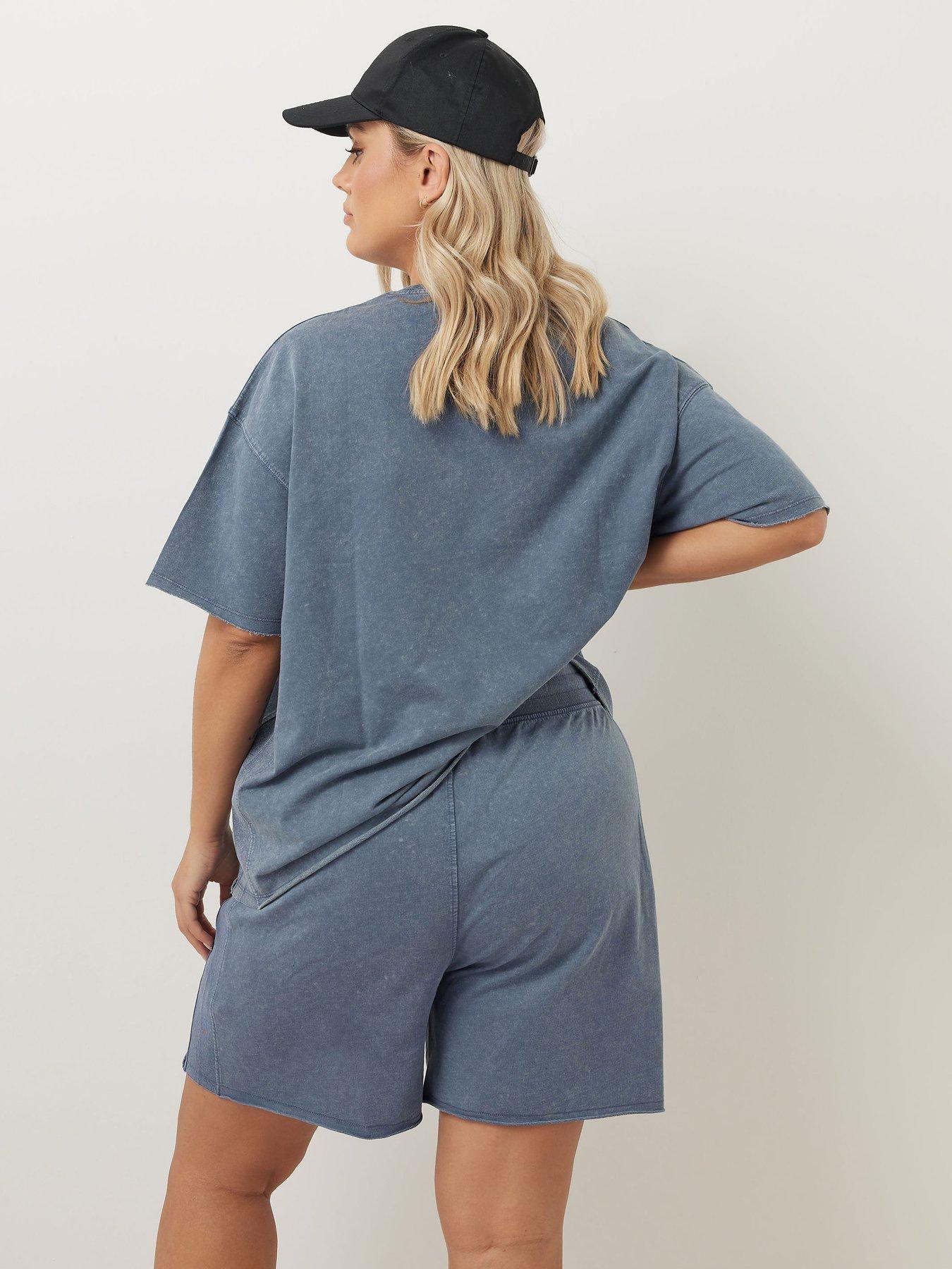Image 2 of 4 of Yours Curve Acid Wash Sweat Short