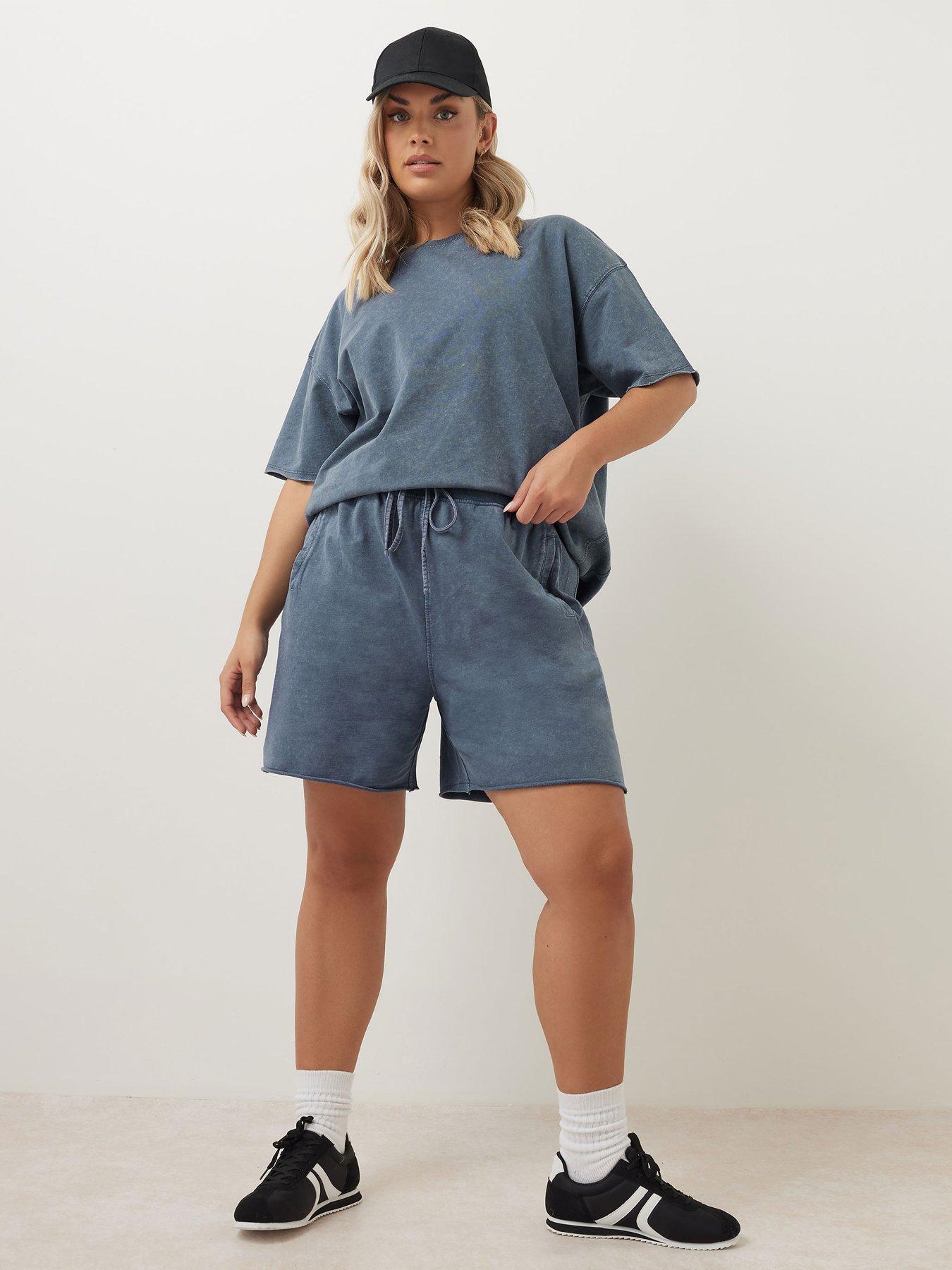 Image 3 of 4 of Yours Curve Acid Wash Sweat Short