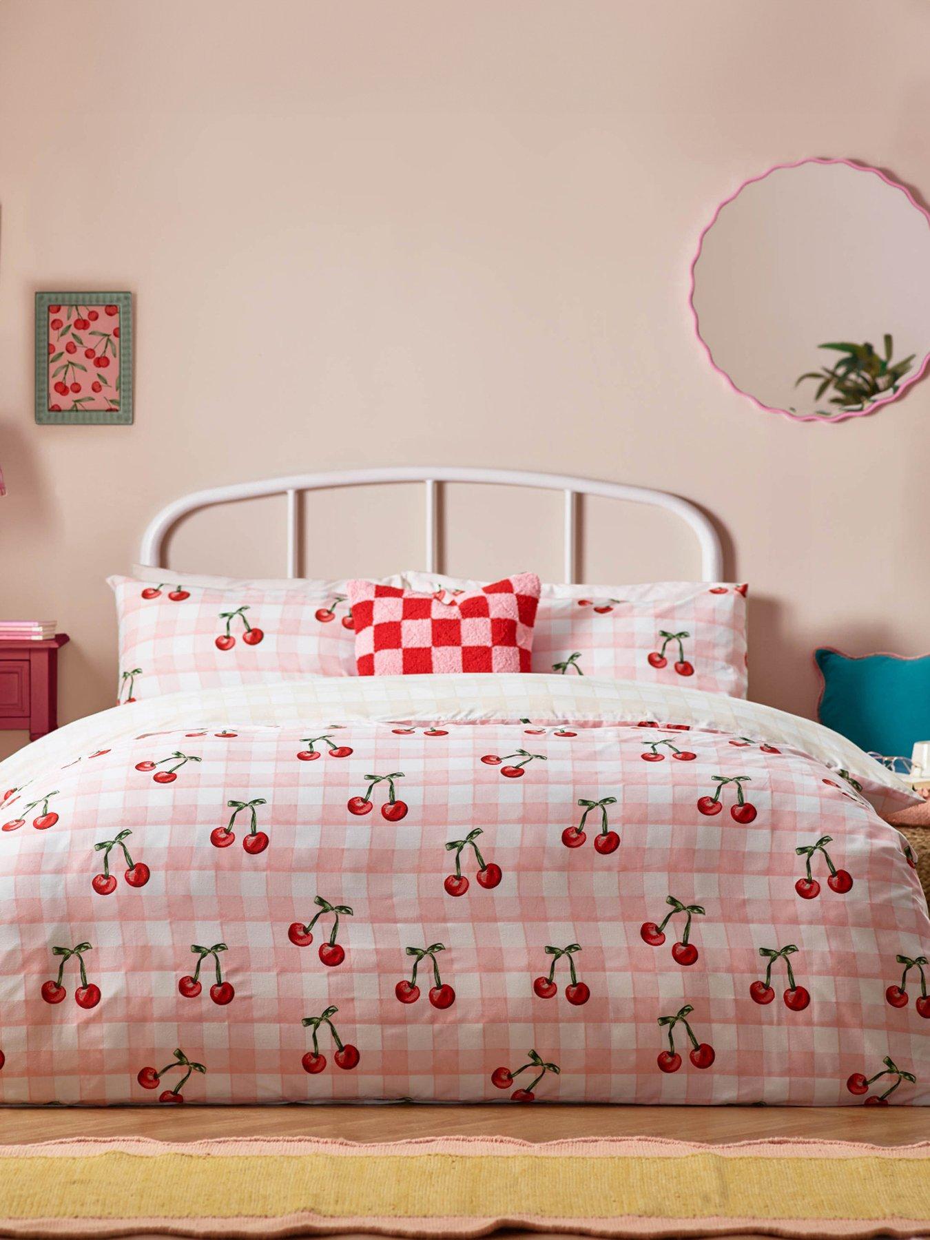 undefined Cherry Gingham Duvet Set- Single