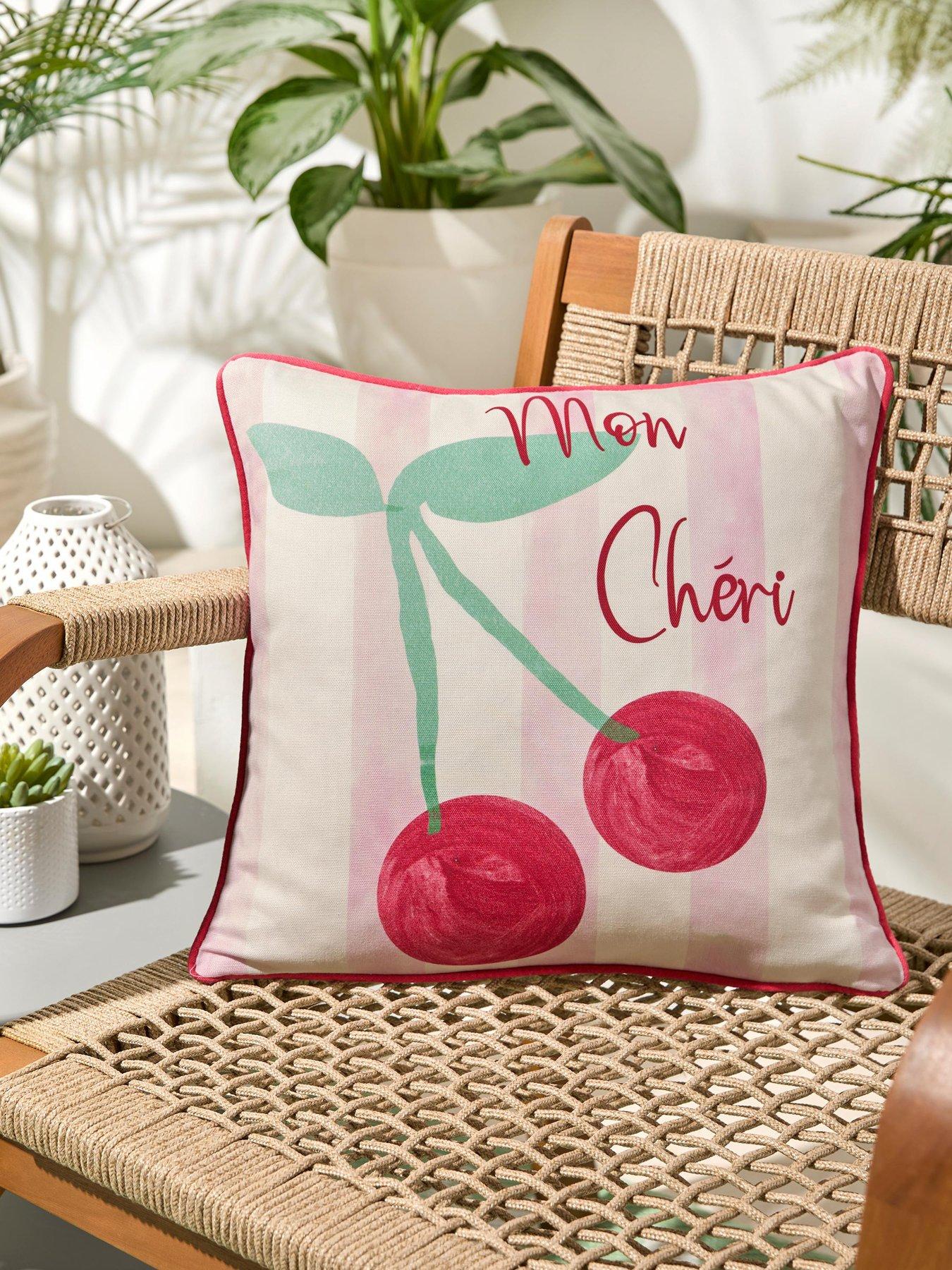 undefined Cherry 100% Cotton Outdoor Cushion- 43x43cm