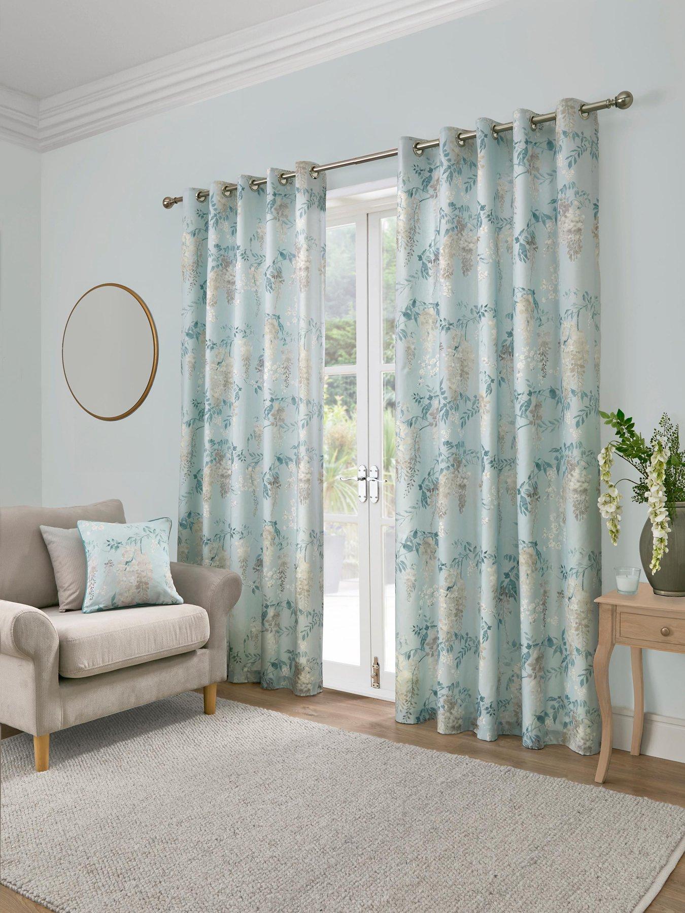 undefined Dreams  &  Drapes Wisteria 100% Cotton Pair Of Eyelet Curtains