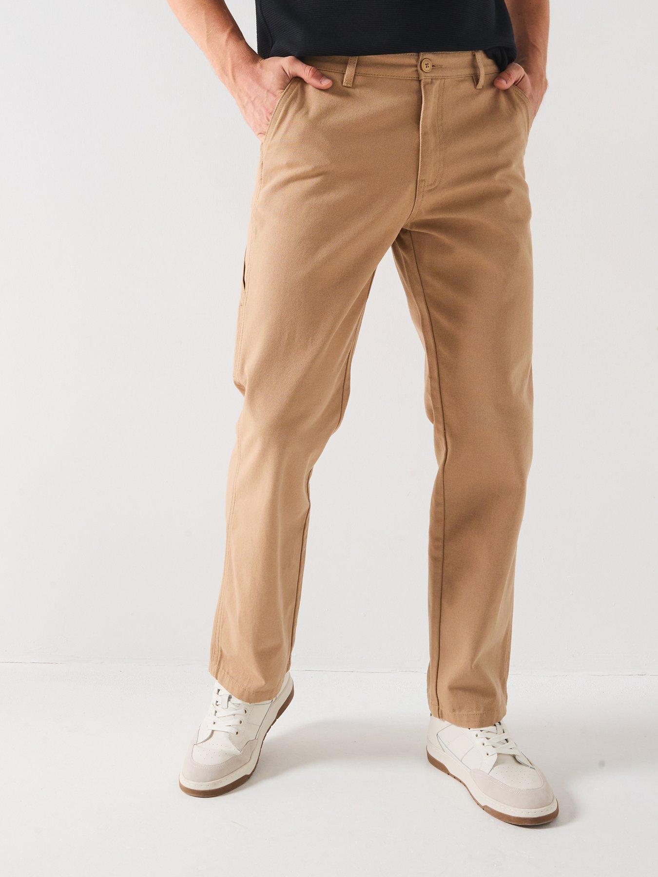 undefined 100% Cotton Canvas Loose Fit Carpenter Jeans - Beige