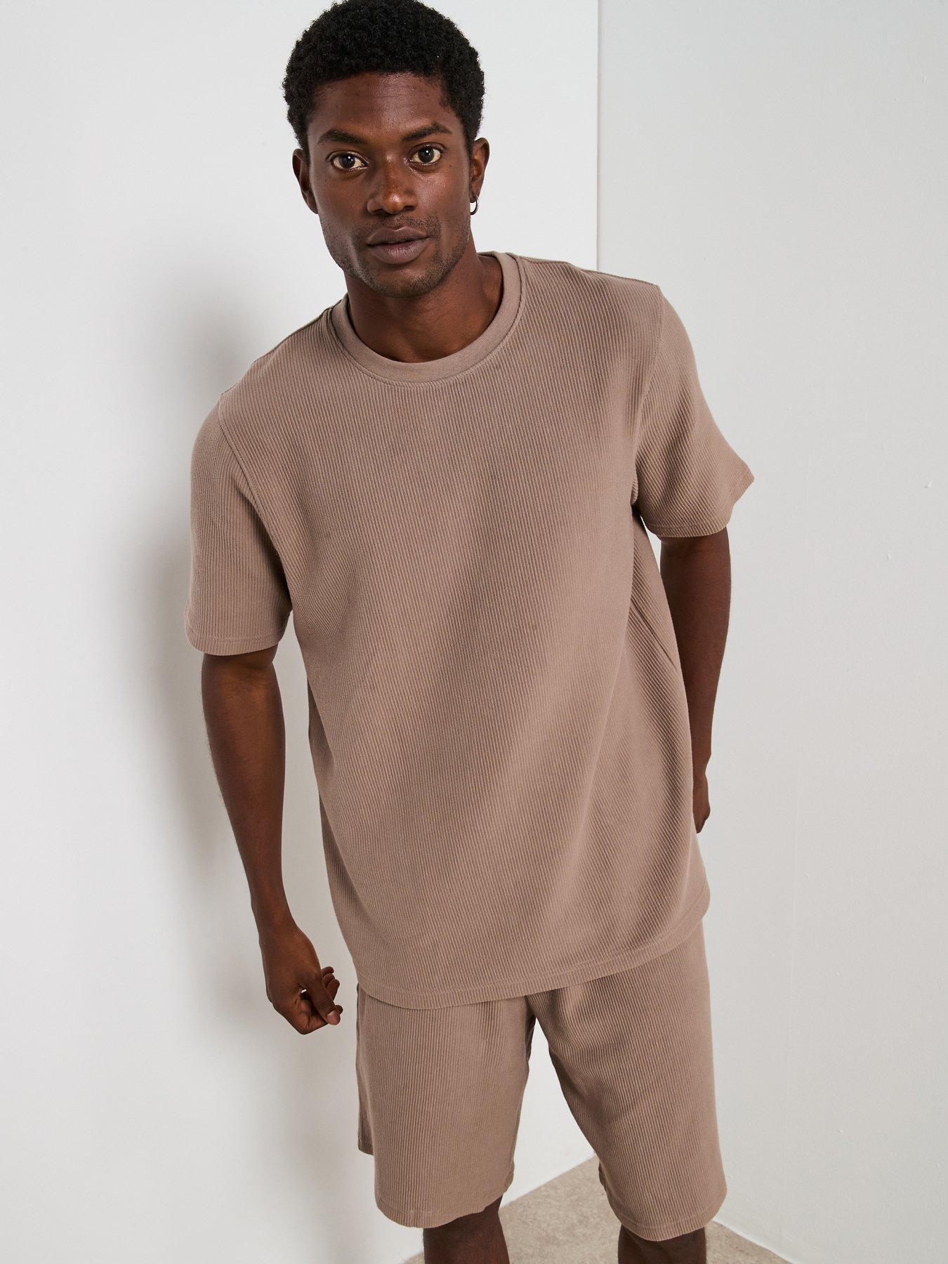 undefined Heavyweight Ribbed T-Shirt - Beige