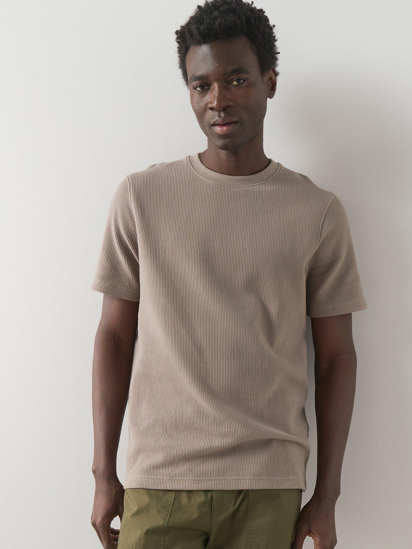 Image 1 of 6 of Very Man Heavyweight Ribbed T-Shirt - Beige