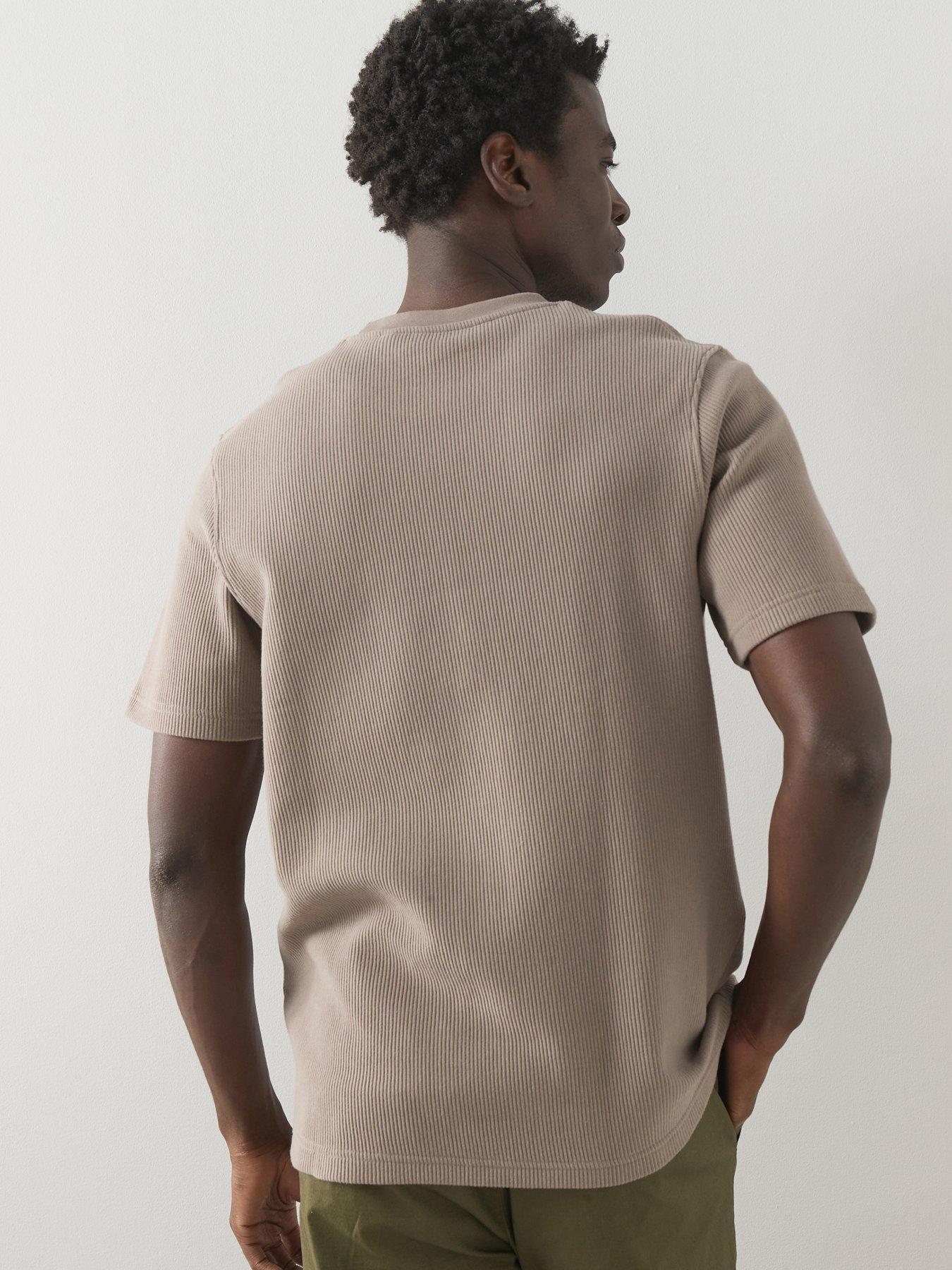 Image 2 of 6 of Very Man Heavyweight Ribbed T-Shirt - Beige