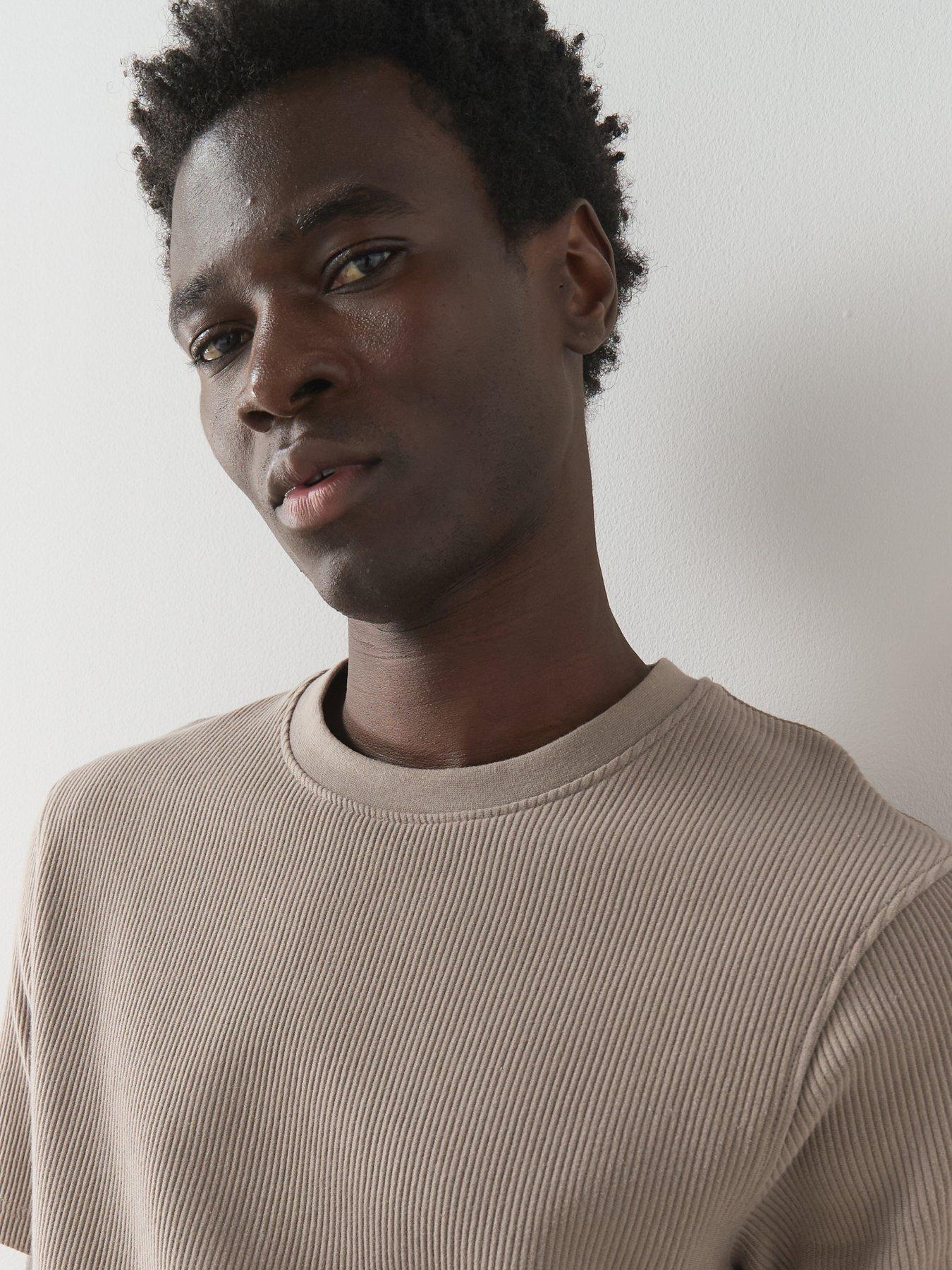 Image 4 of 6 of Very Man Heavyweight Ribbed T-Shirt - Beige
