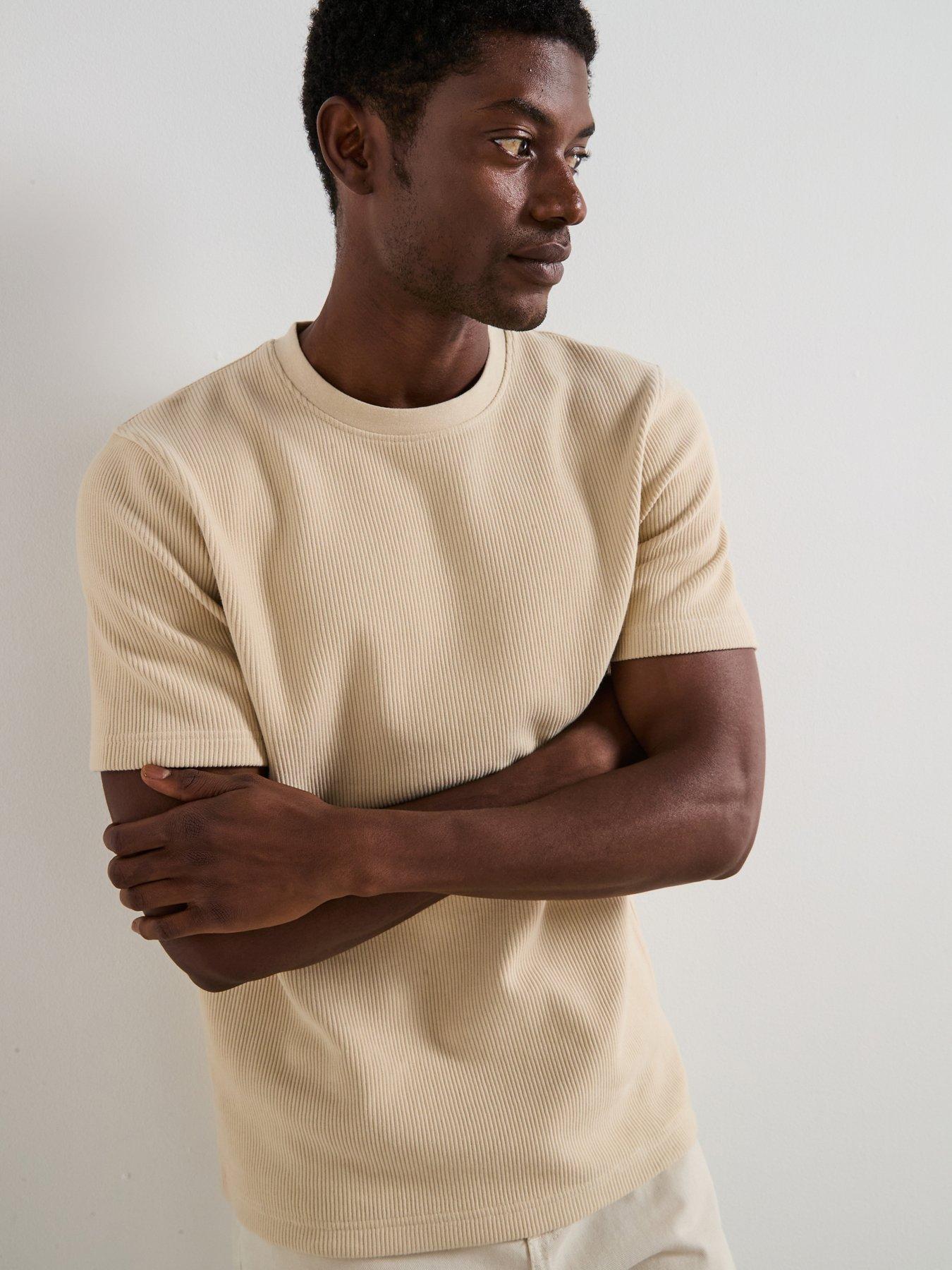 Very Man Pure Cotton Ribbed T-shirt - Stone