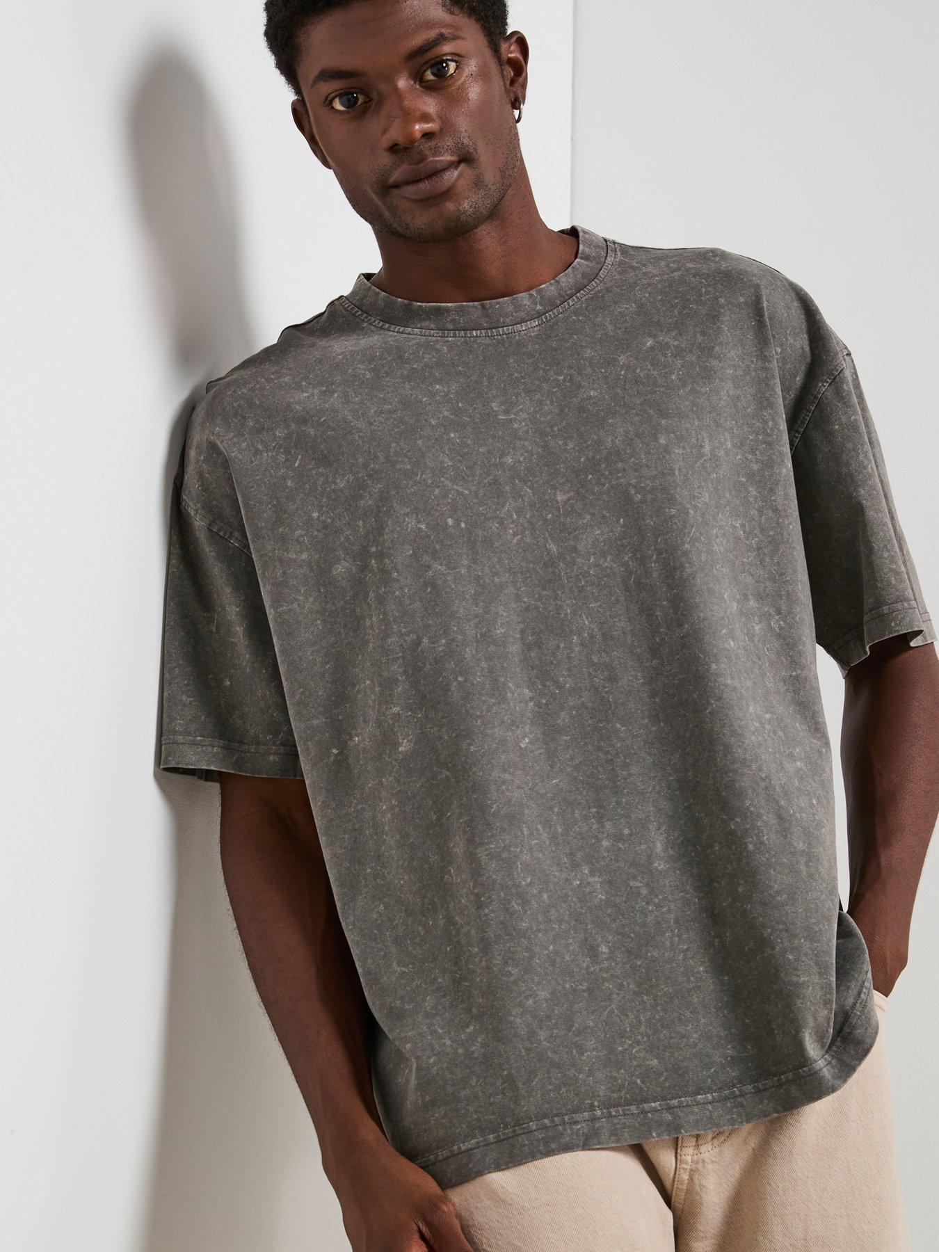 Image 4 of 6 of Very Man Acid Wash T-Shirt - Charcoal
