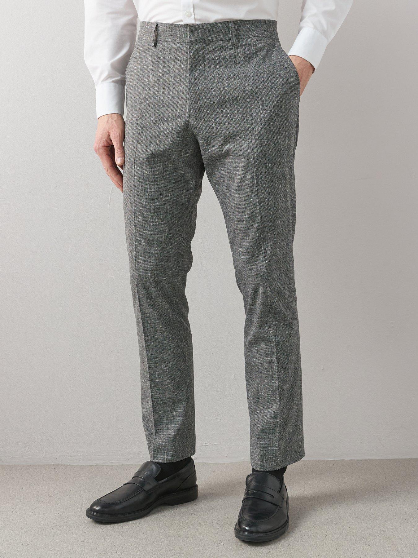 Image 4 of 7 of Very Man Slim Fit Textured Suit Trousers - Grey