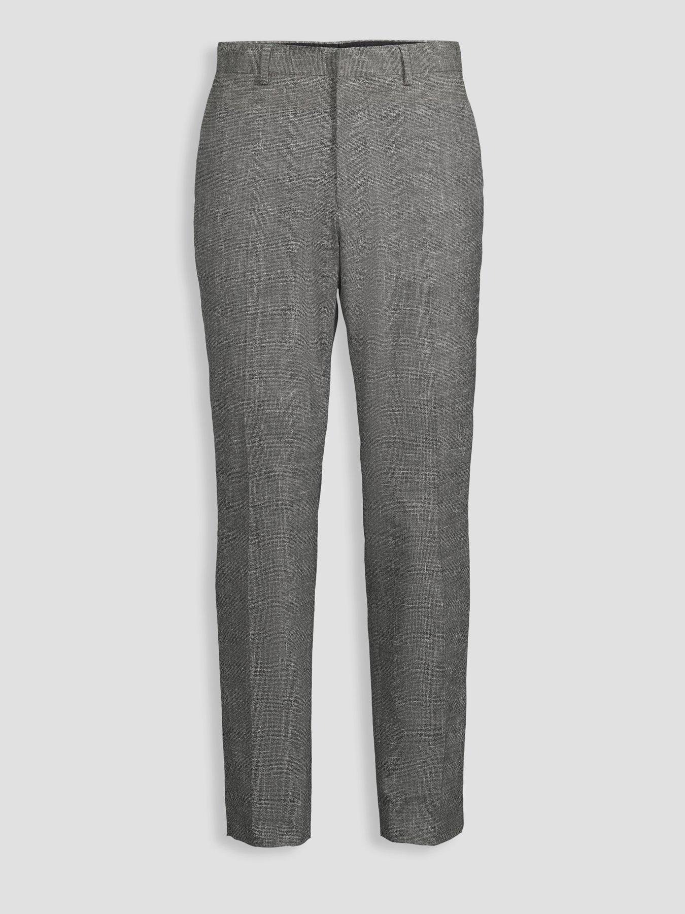 Image 7 of 7 of Very Man Slim Fit Textured Suit Trousers - Grey