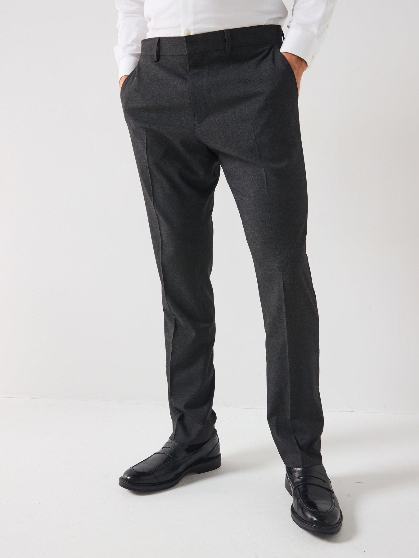 undefined Regular Fit Suit Trousers - Charcoal