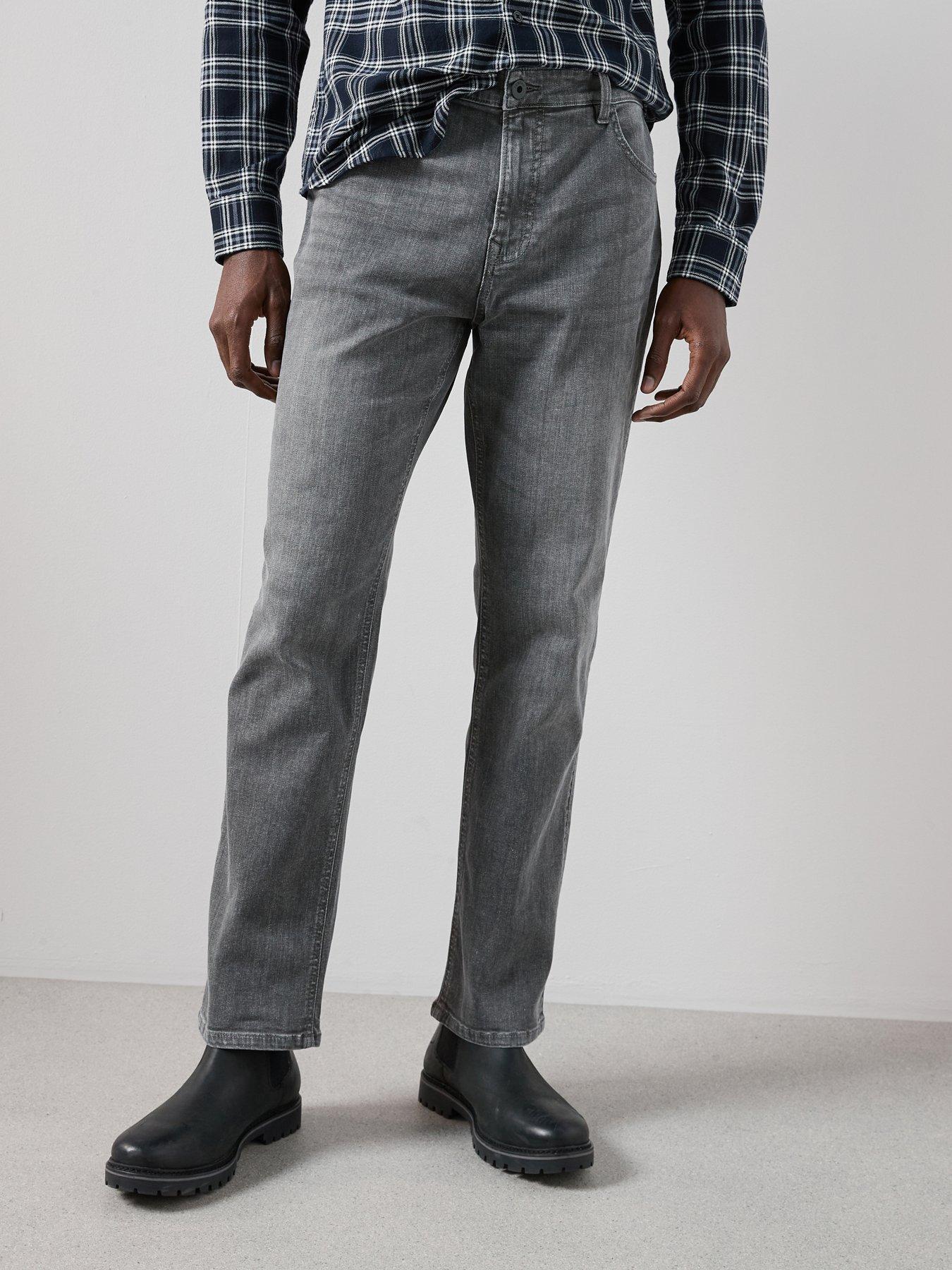 Very Man Straight Jeans With Stretch - Grey Wash