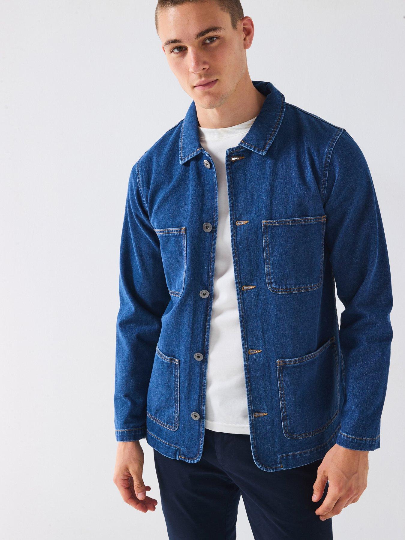 Very Man Denim Chore Jacket Blue Very