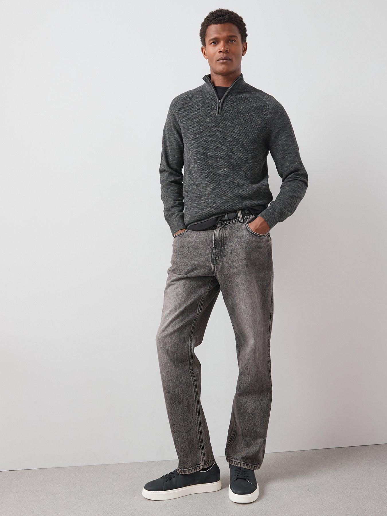 The Very Collection: Premium 100% Cotton Straight Fit Jeans - Vintage Wash Black