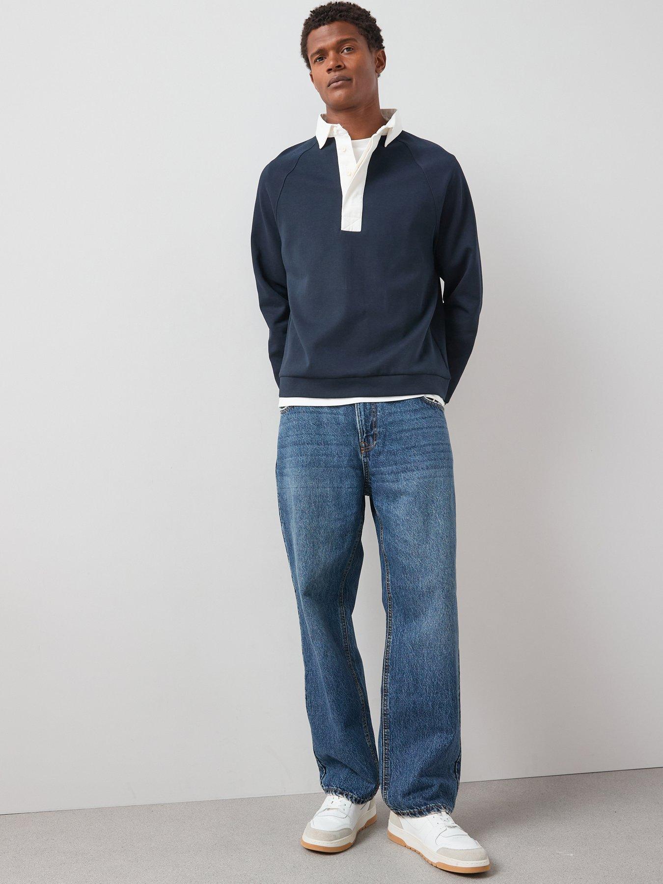 Very Man 100% Cotton Loose Fit Jeans - Mid Blue