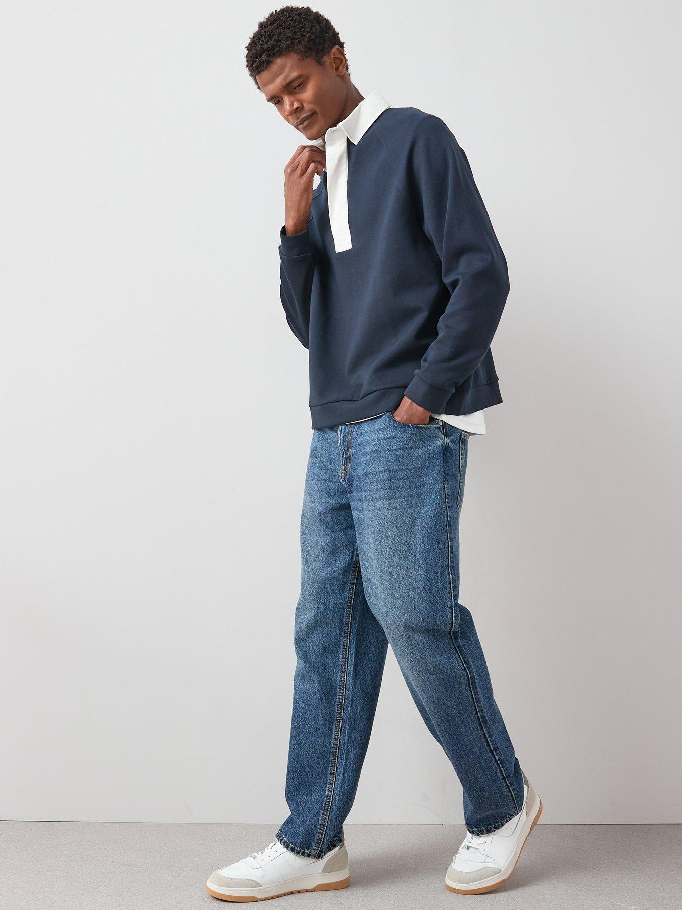 Image 3 of 6 of The Very Collection Premium Loose Fit Jeans With Stretch - Mid Blue