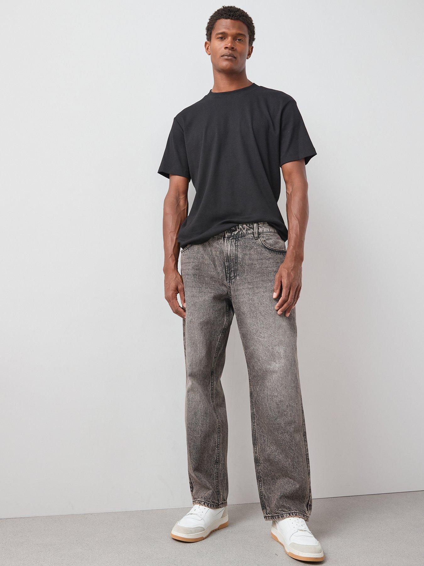 Very Man Premium 100% Cotton Loose Fit Jeans - Vintage Wash - Black