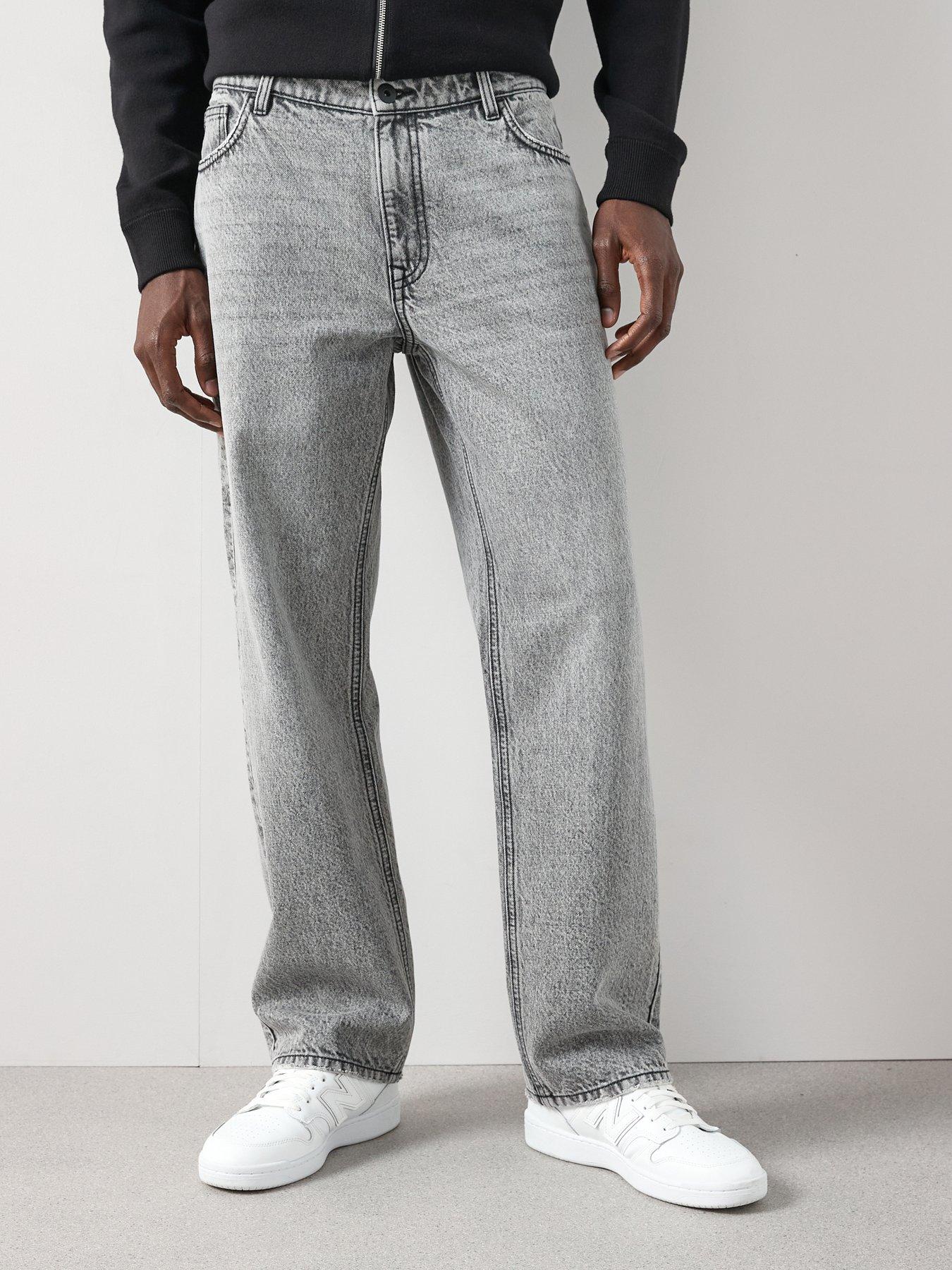 Image 1 of 6 of The Very Collection Premium 100% Cotton Loose Fit Jeans - Washed Grey