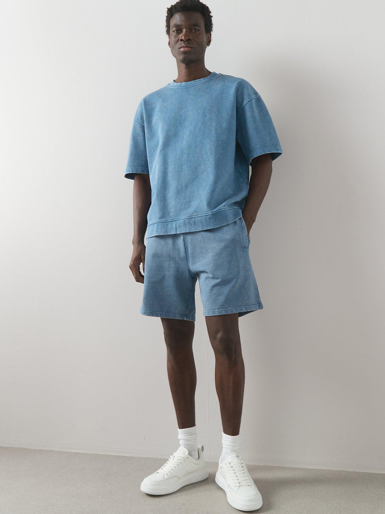 Very Man: Washed Sweat Shorts - Blue