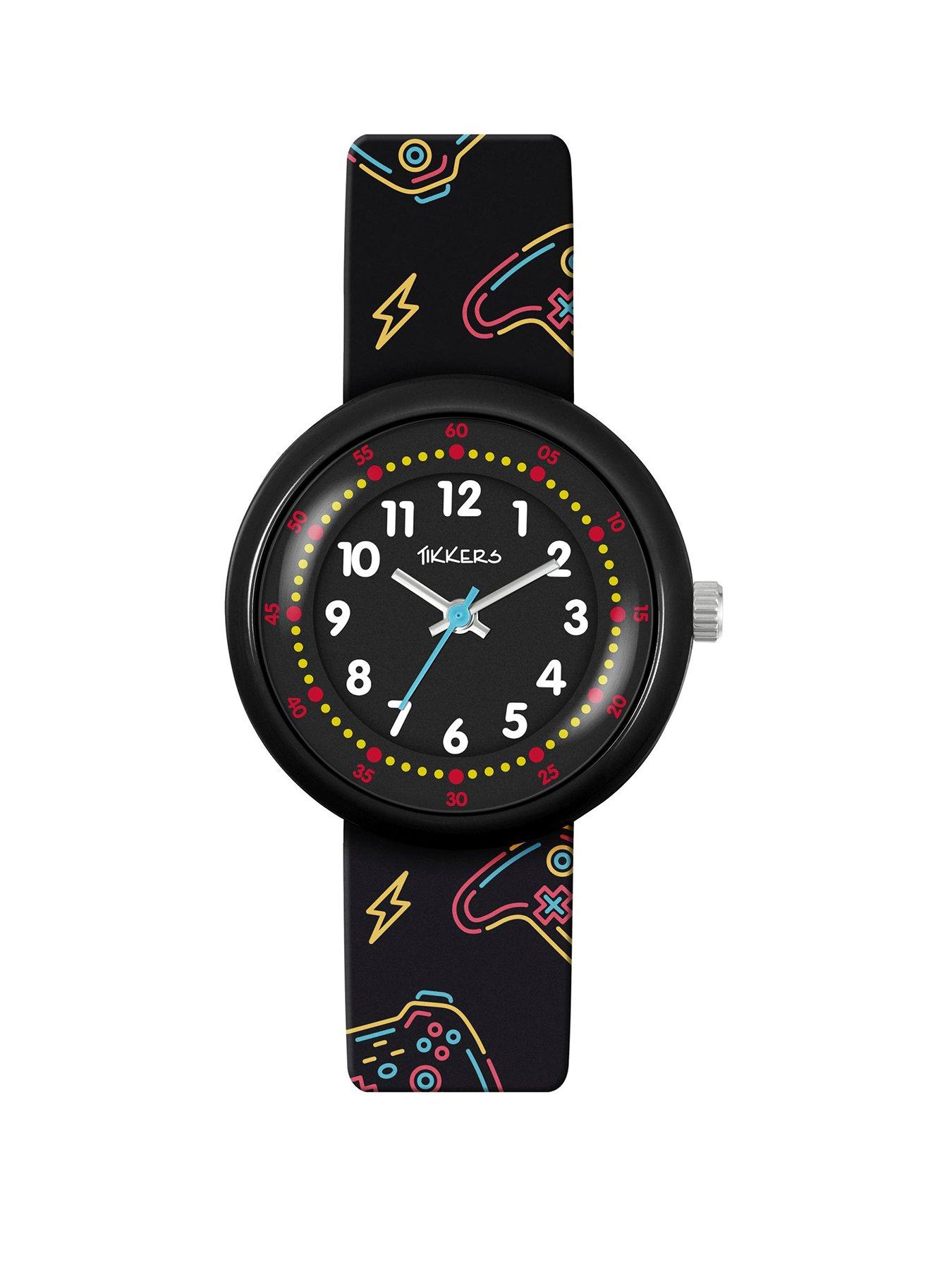 Tikkers Black Printed Gamer Strap Watch