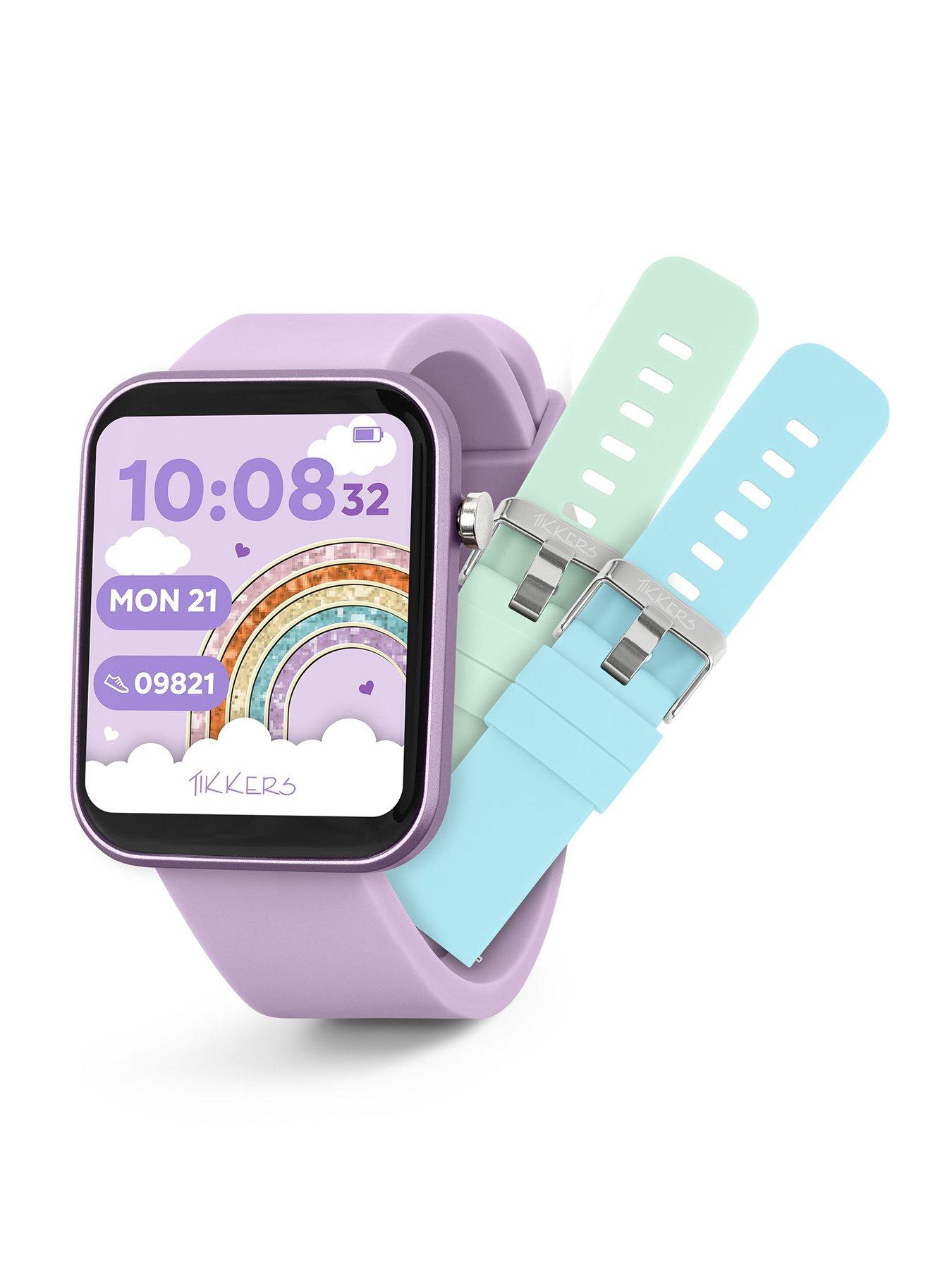 Tikkers Smart Series 13 Smart Watch and Lilac Silicone Strap Set